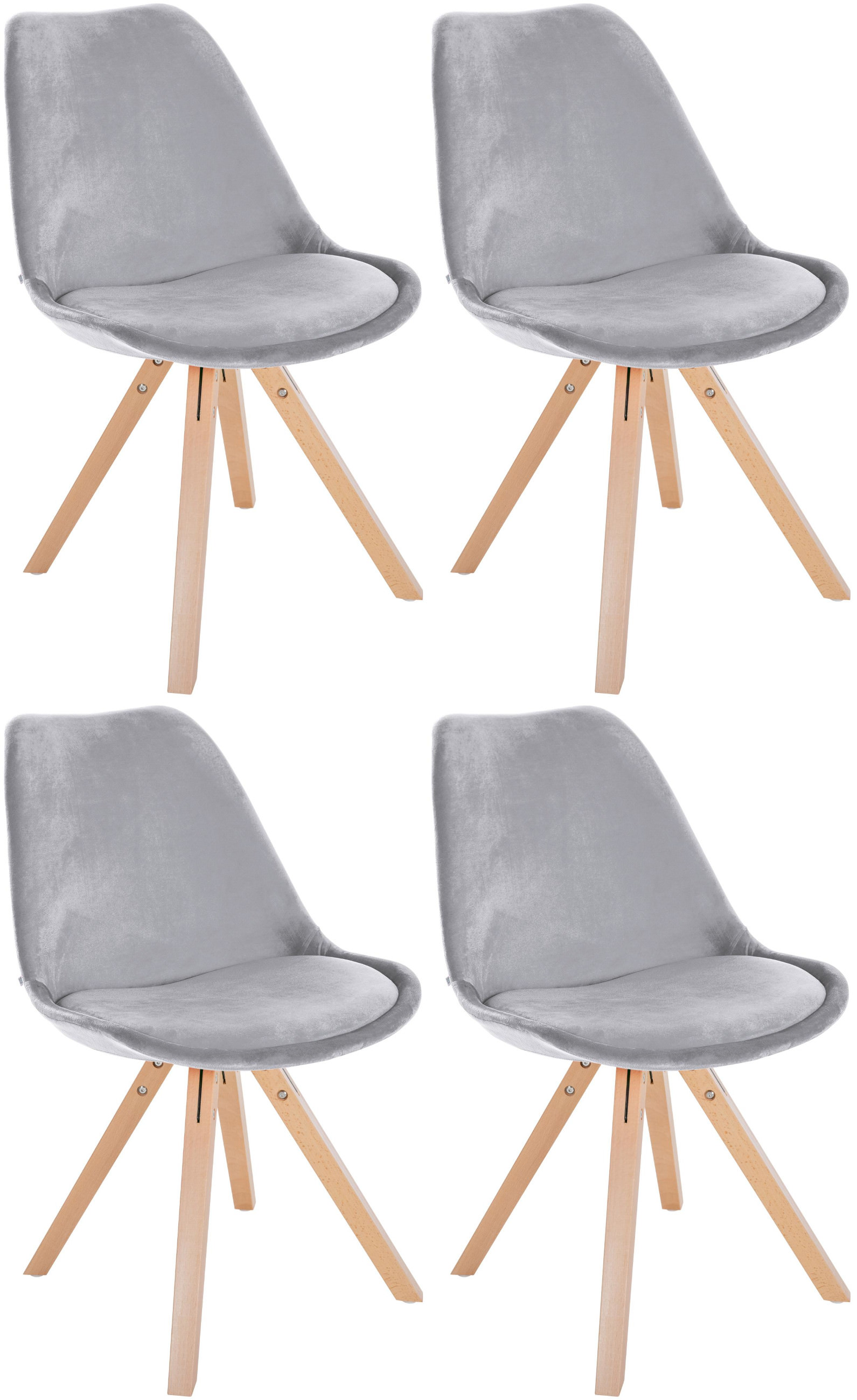 Pack de 4 sillas de salón Sofia en terciopelo