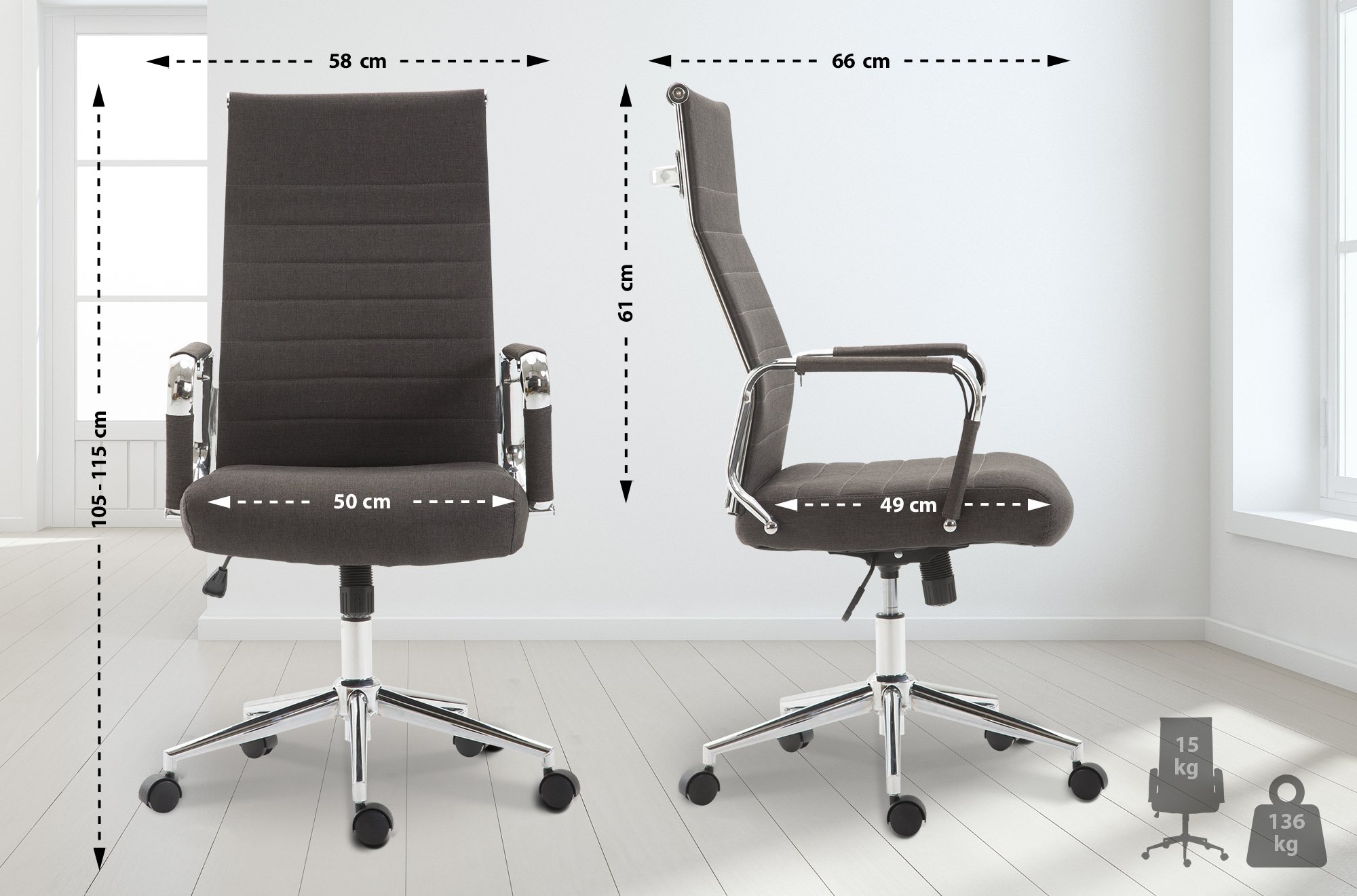 Silla De Oficina Kolumbus En Tela
