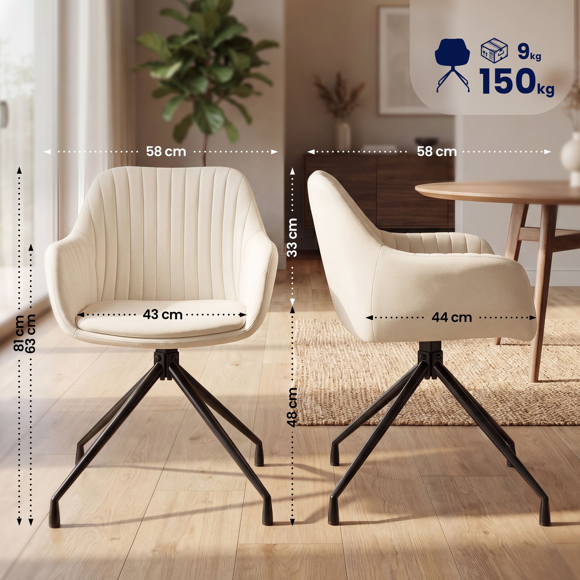 Set de 2 Sillas de Comedor Welby