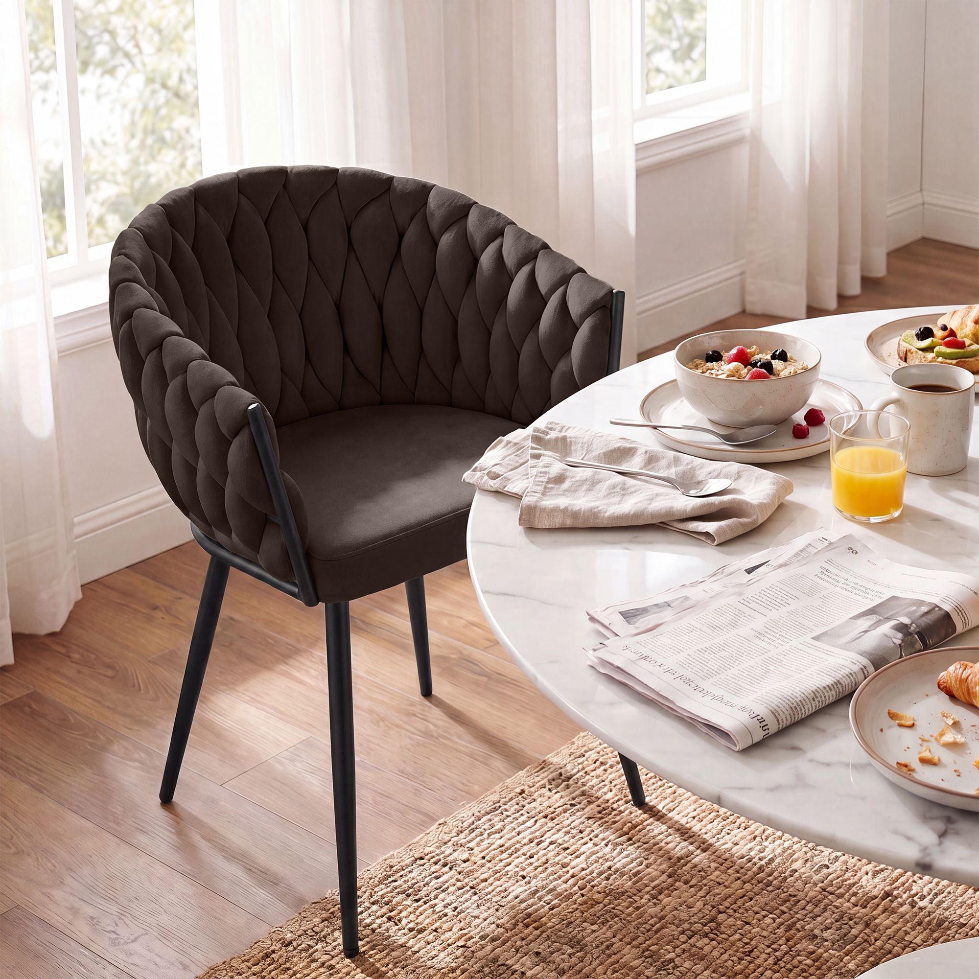Silla de comedor Molise de terciopelo elegante y cómoda para tu hogar