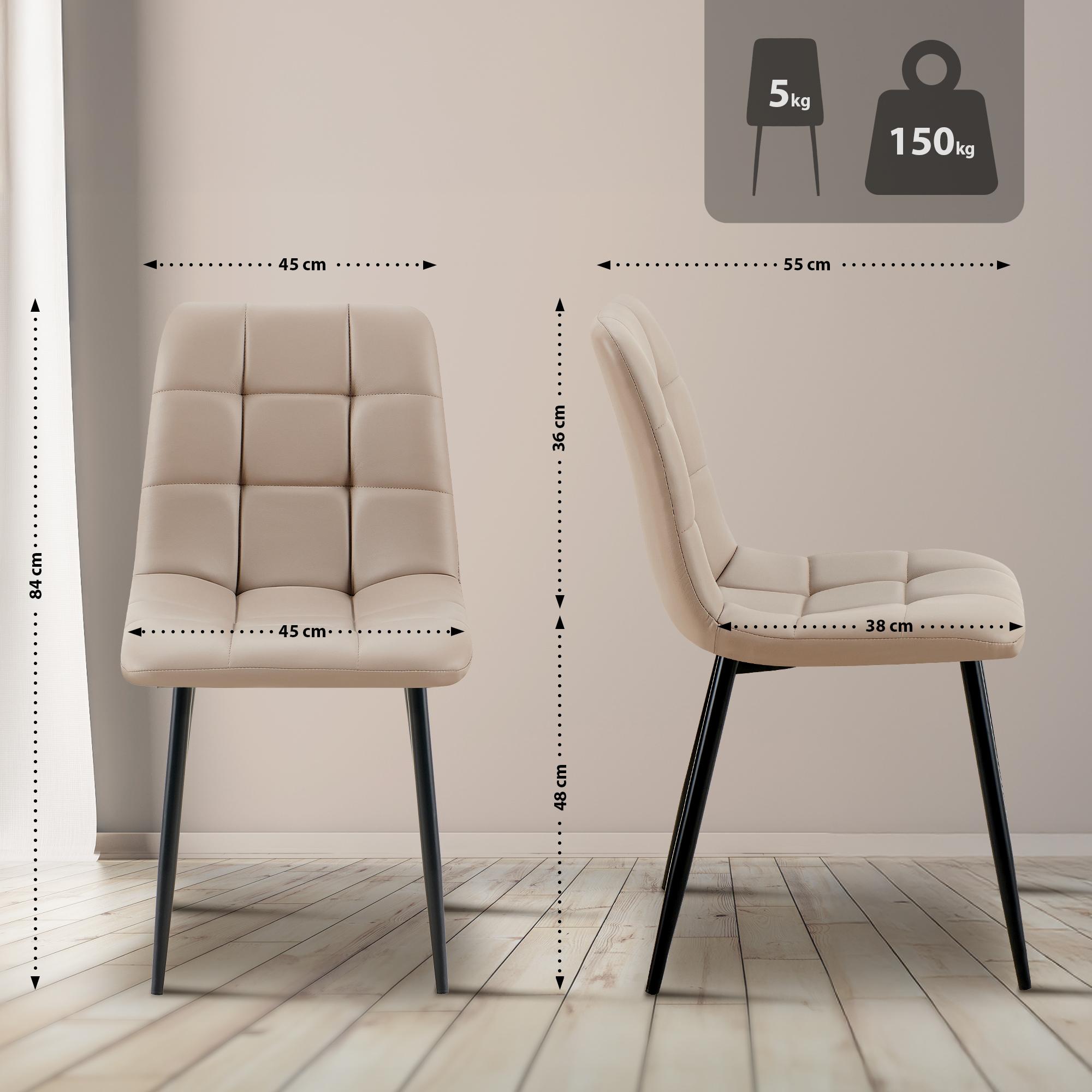 Silla de comedor Antibes tapizada en polipiel