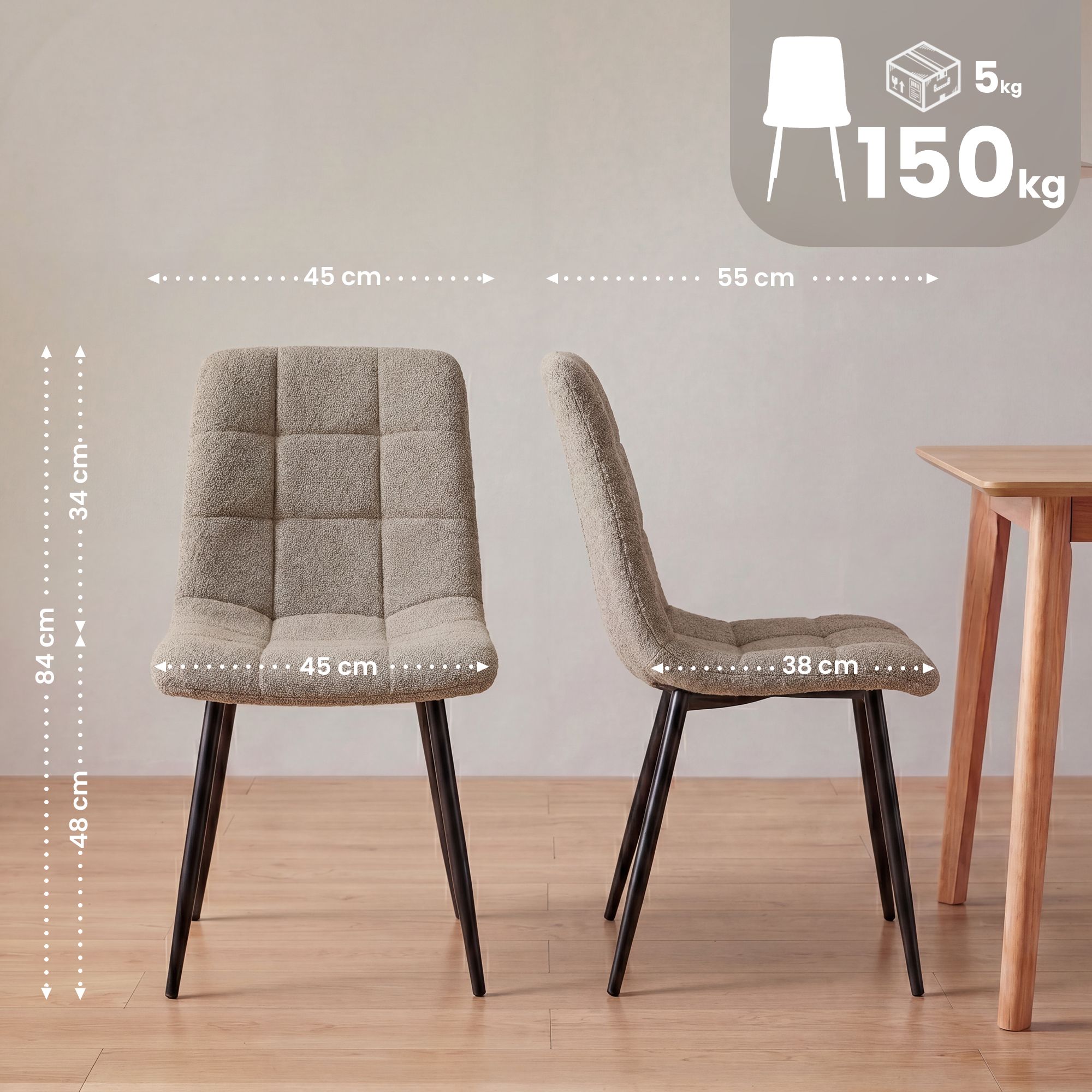 Silla de Comedor Antibes Tejido de Peluche