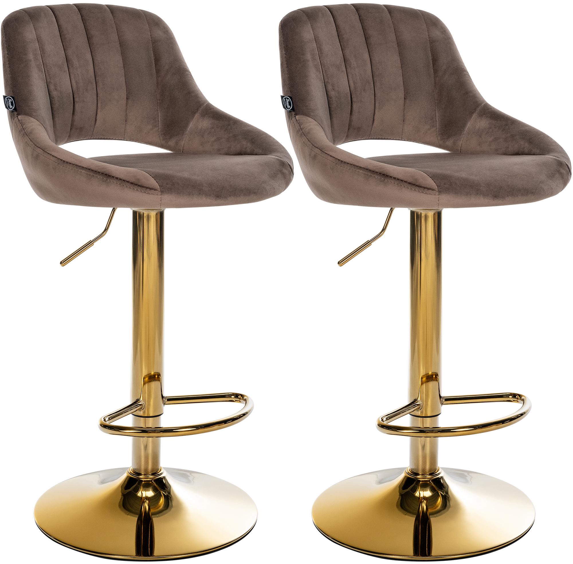 Juego de 2 taburetes de bar Milet de terciopelo