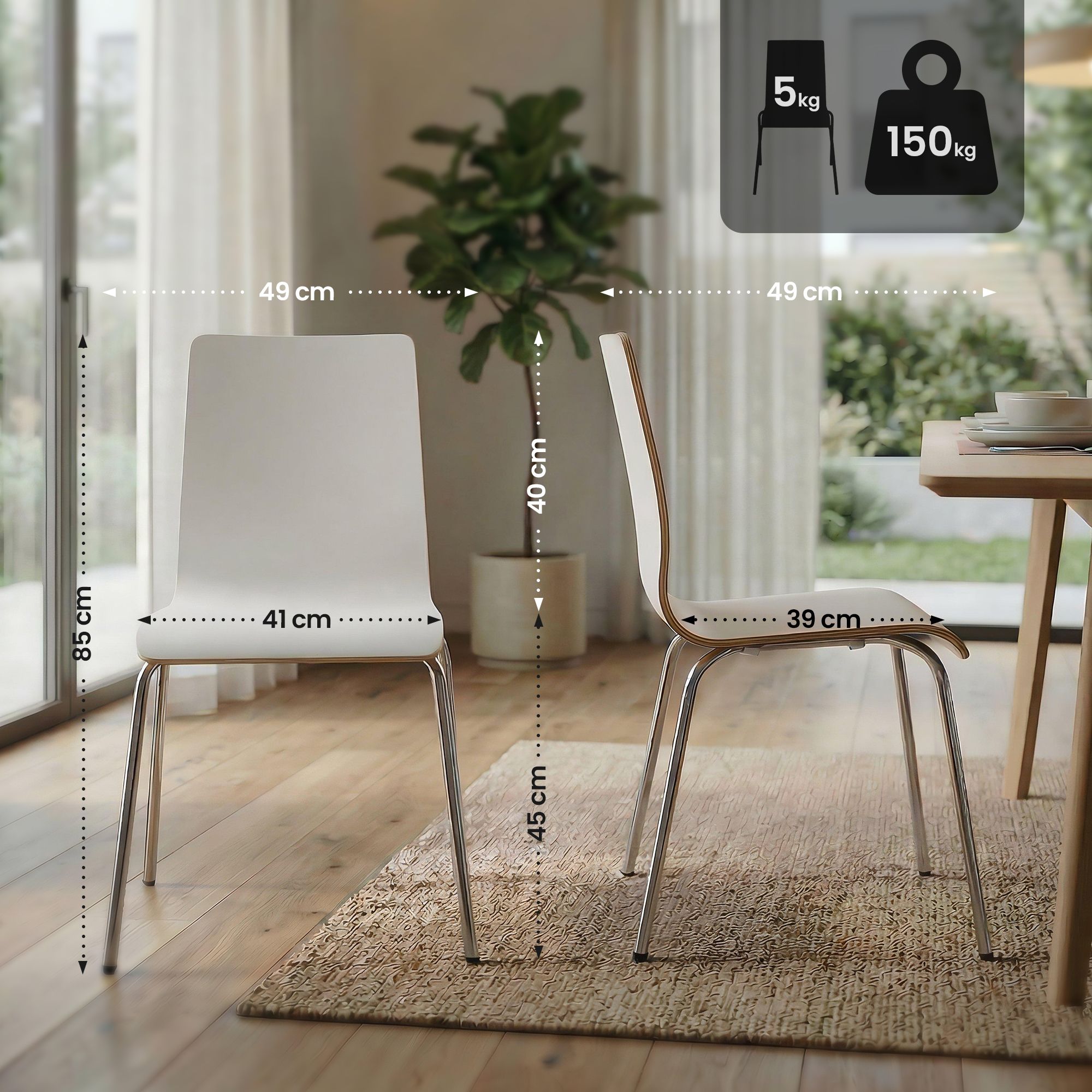 Set de 4 sillas apilables Gahanna