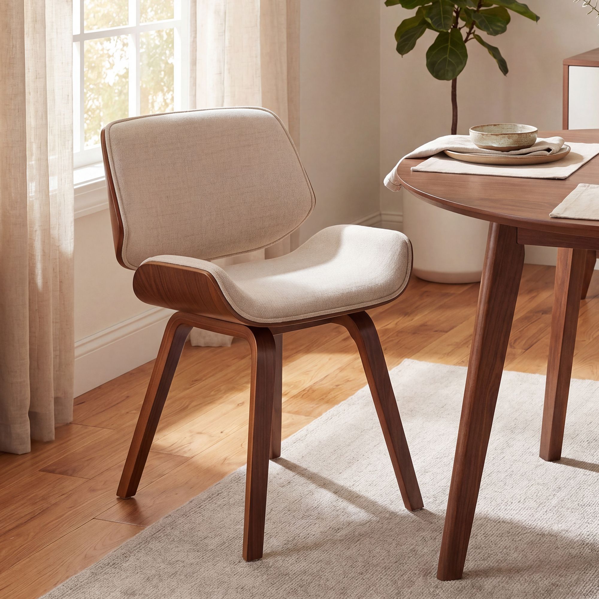 Sillas de comedor, set de 2, Beverley, tapizado de tela