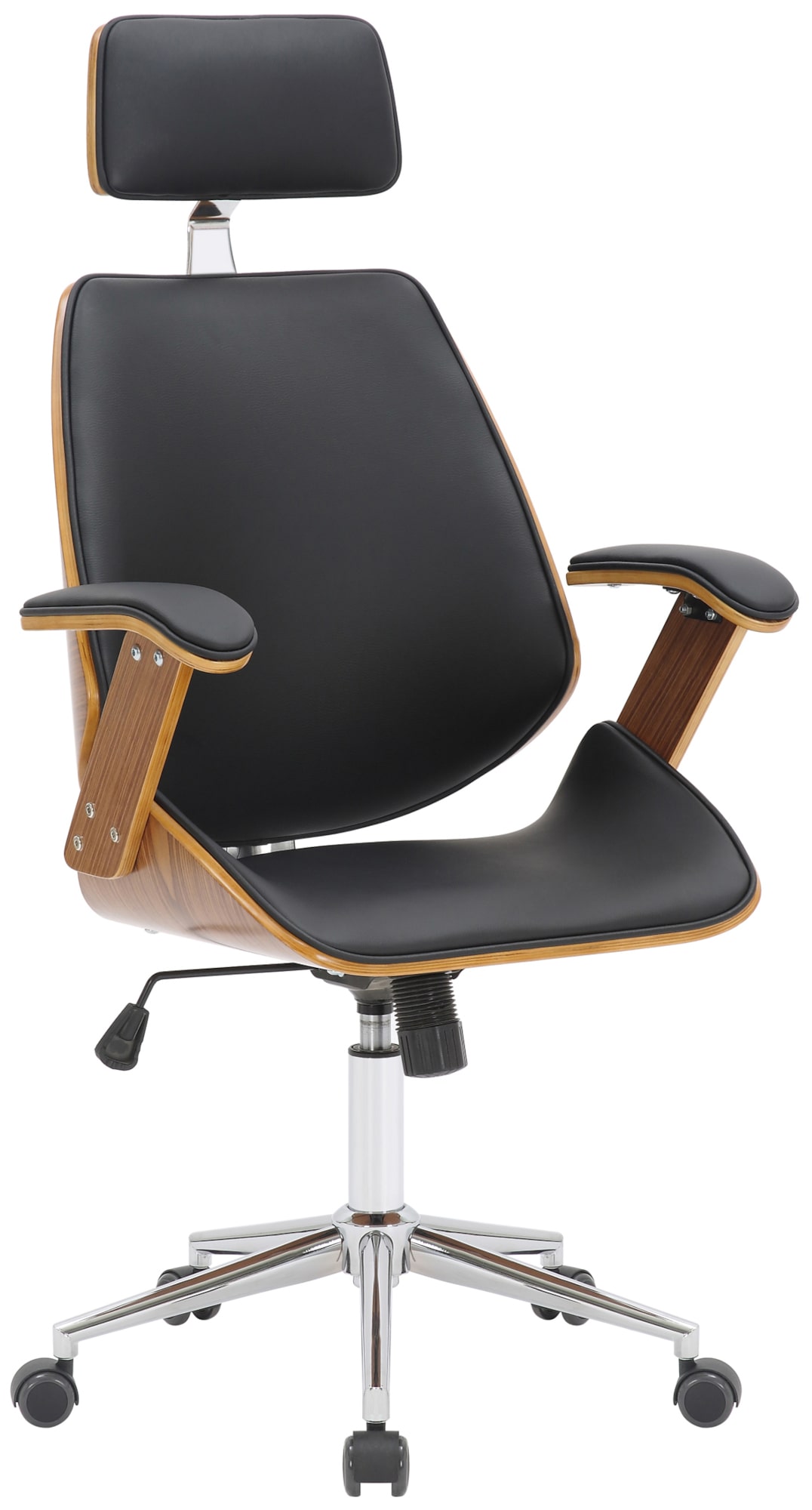 Silla de oficina Chicago en cuero sintético & Madera