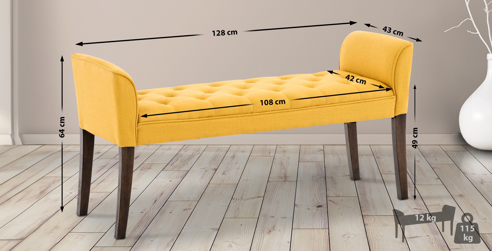 Chaise Longue Cleopatra Tapizado en Tela