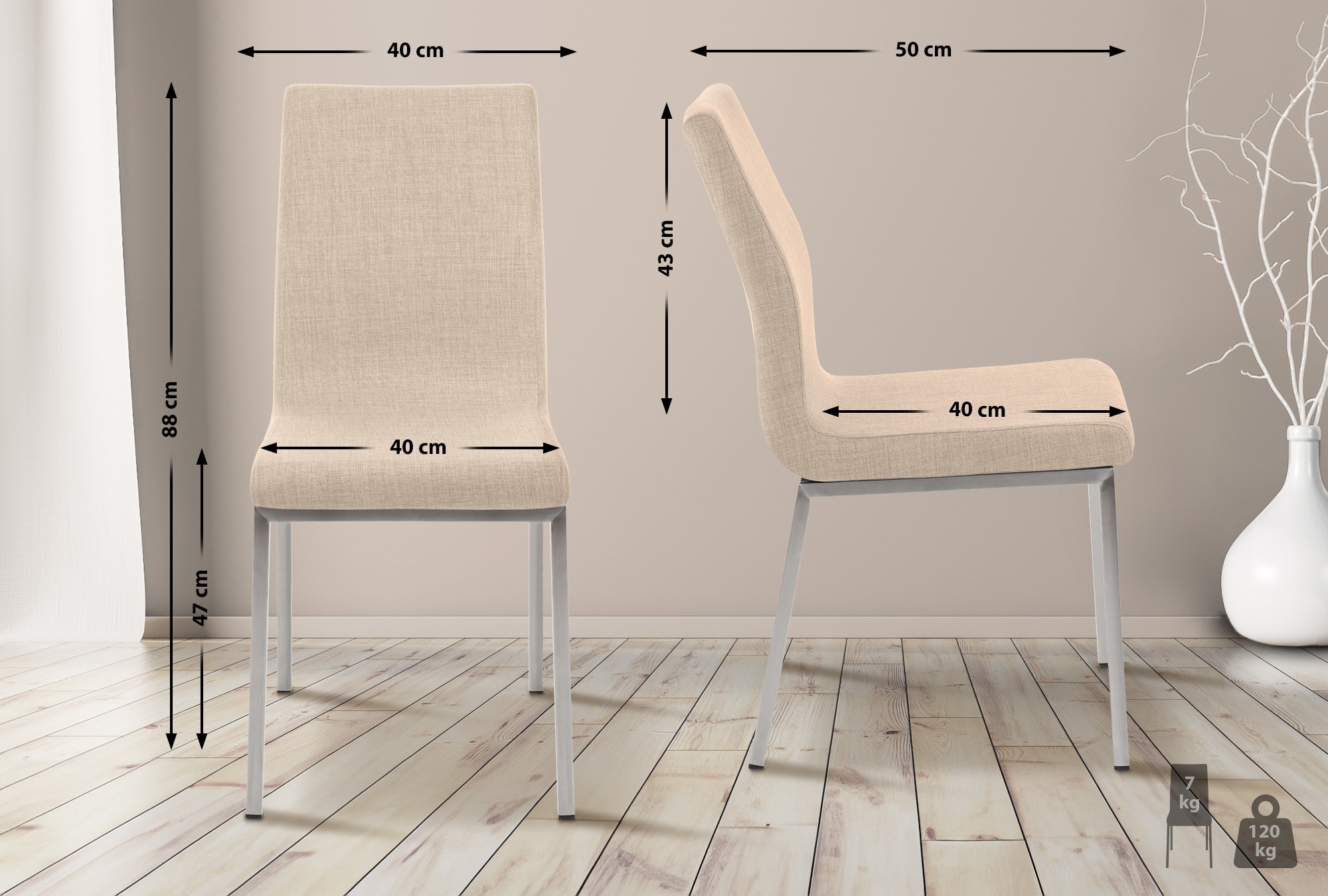 Silla de Comedor Colmar en Tela