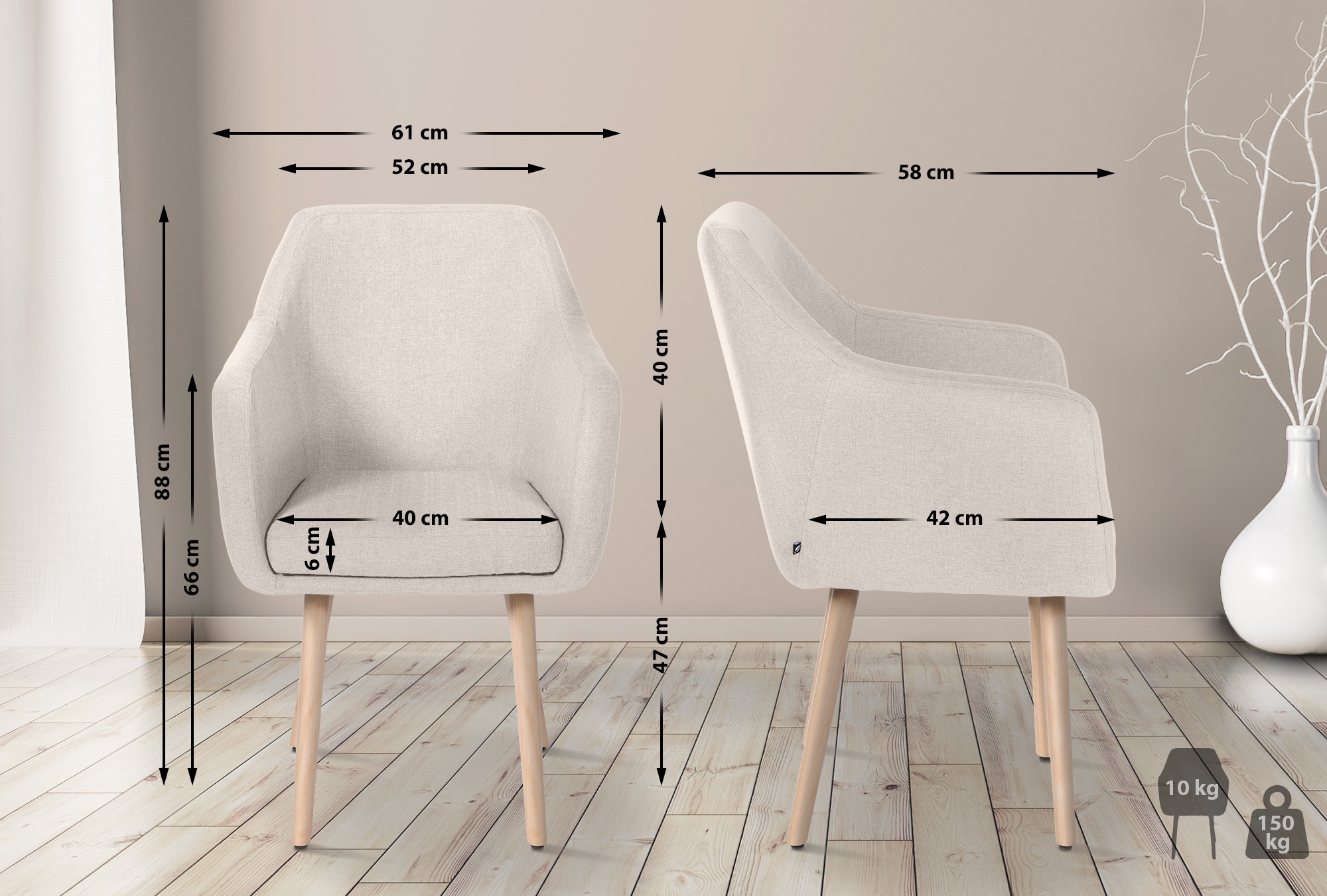 Silla De Salón Utrecht En Tela