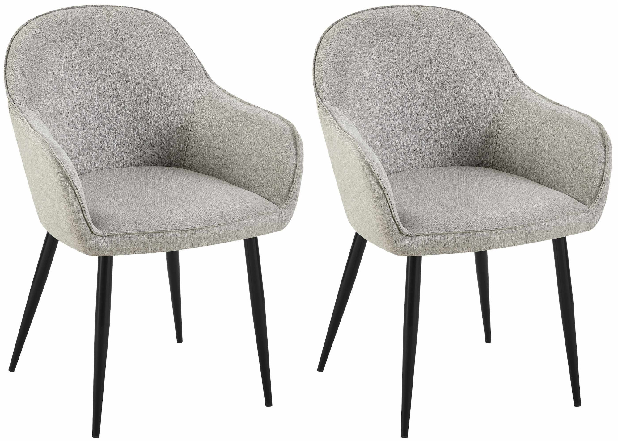 Set de 2 sillas de comedor Boise en tela