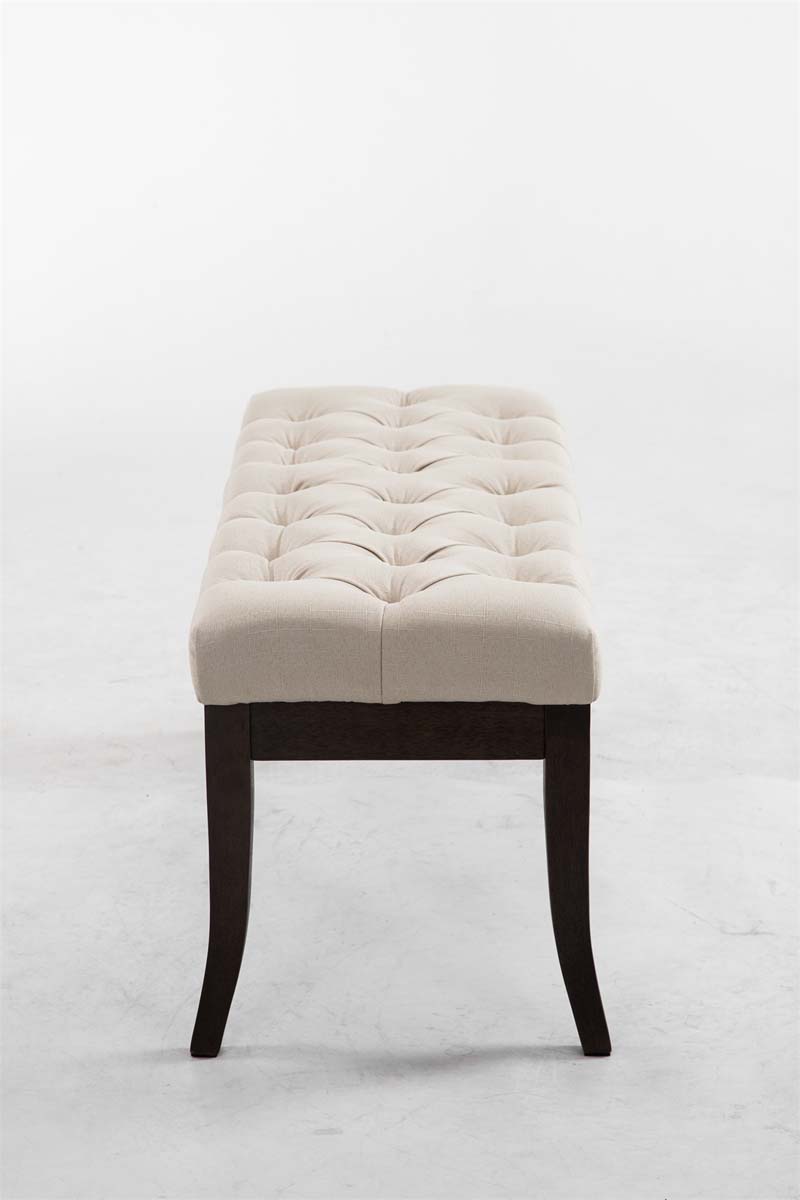 Taburete Recibidor Ramses En Tela & Madera Oscura