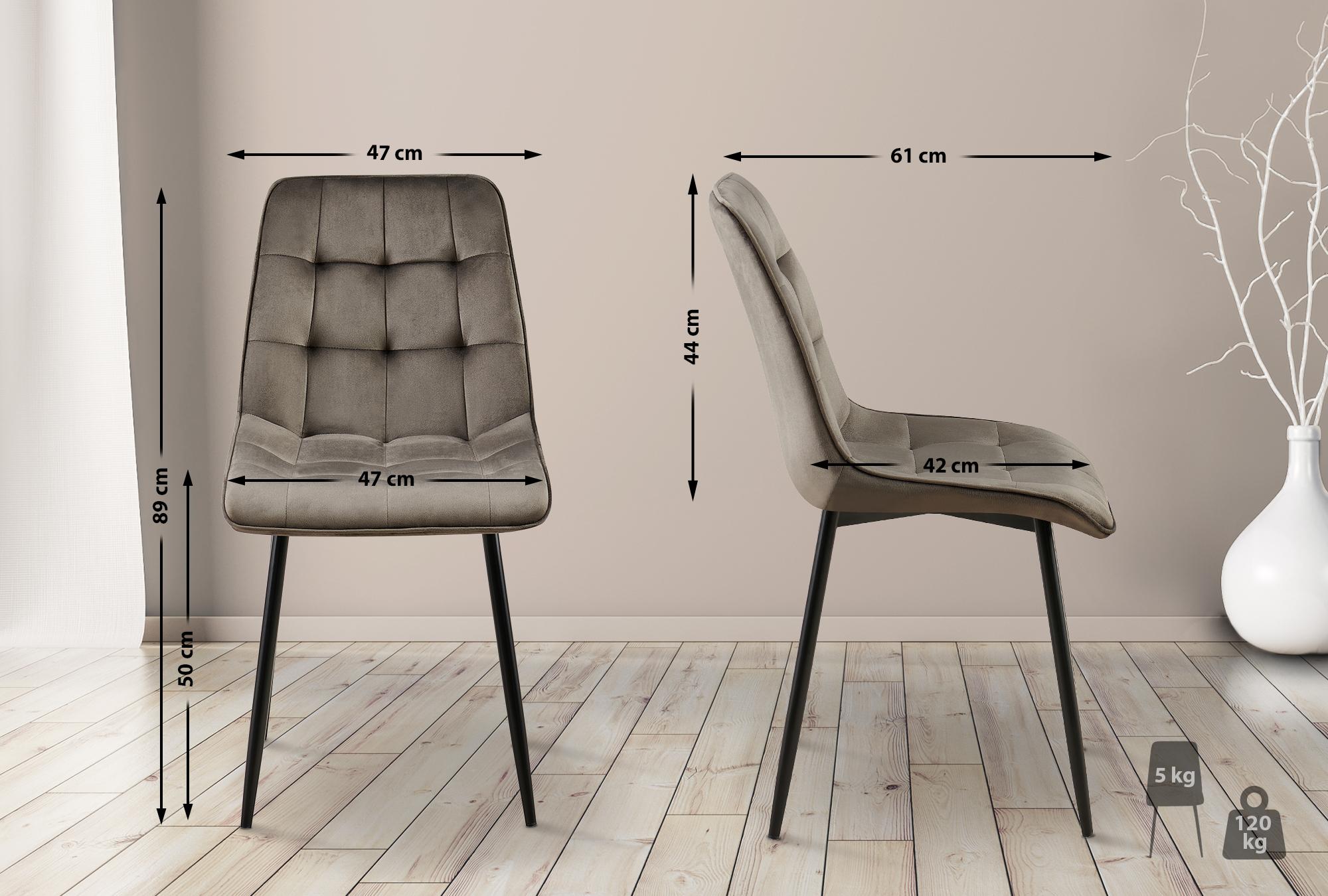 Lote de 2 sillas de comedor Funda de terciopelo Gifford