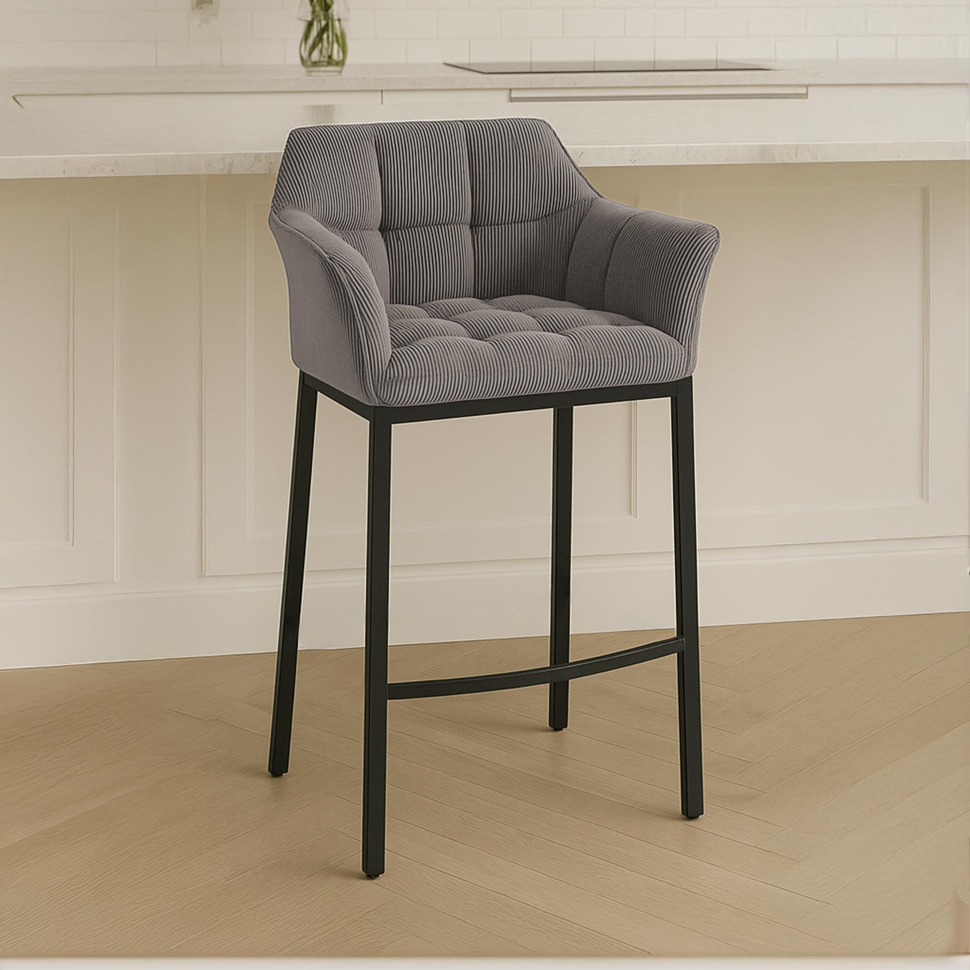 Taburete de bar Damaso Cord con base de cuatro patas