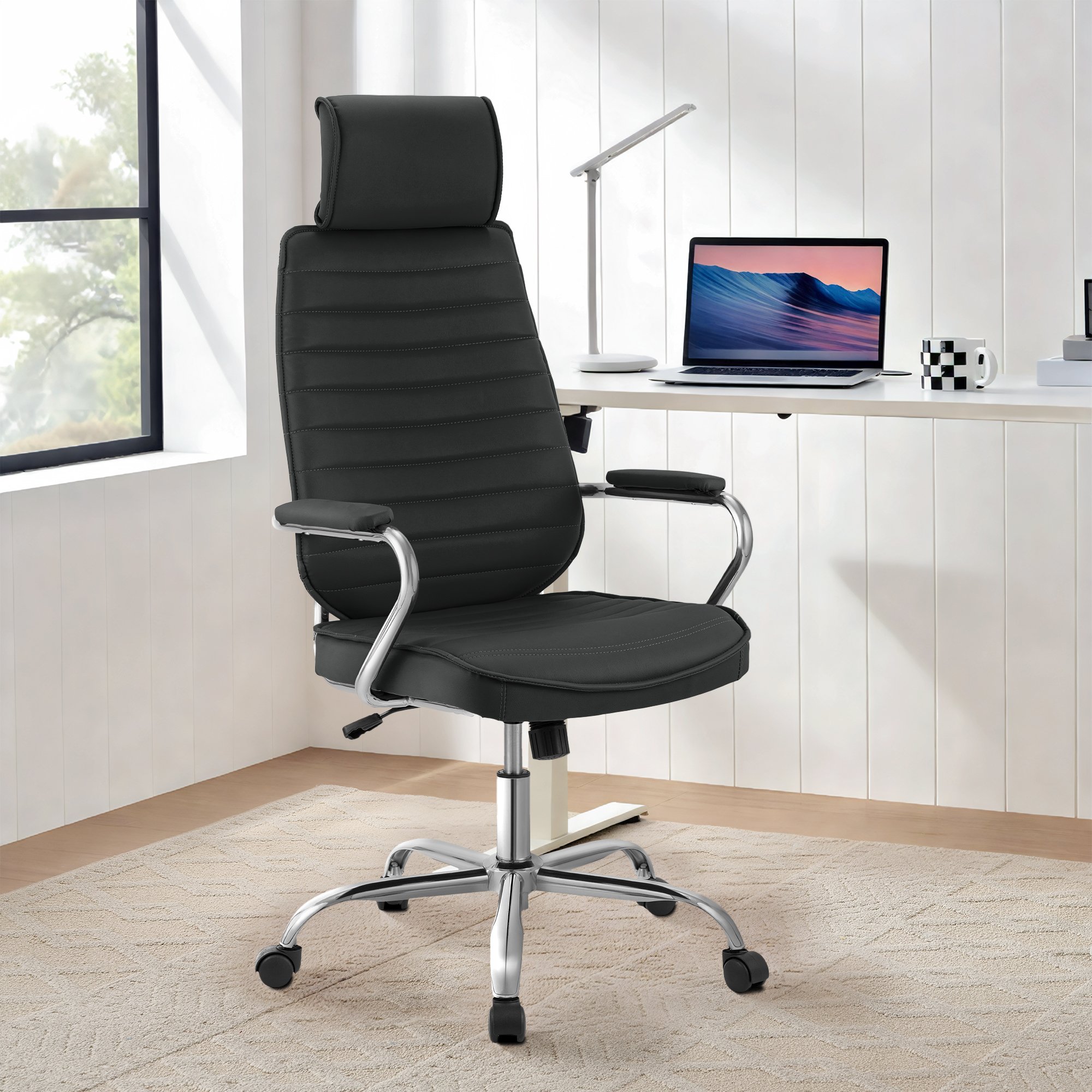 Silla de Oficina Rako de Cuero Sintético