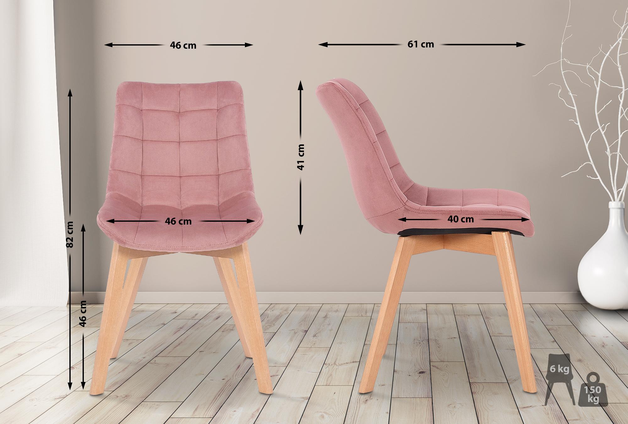 Silla de comedor Passaic en terciopelo