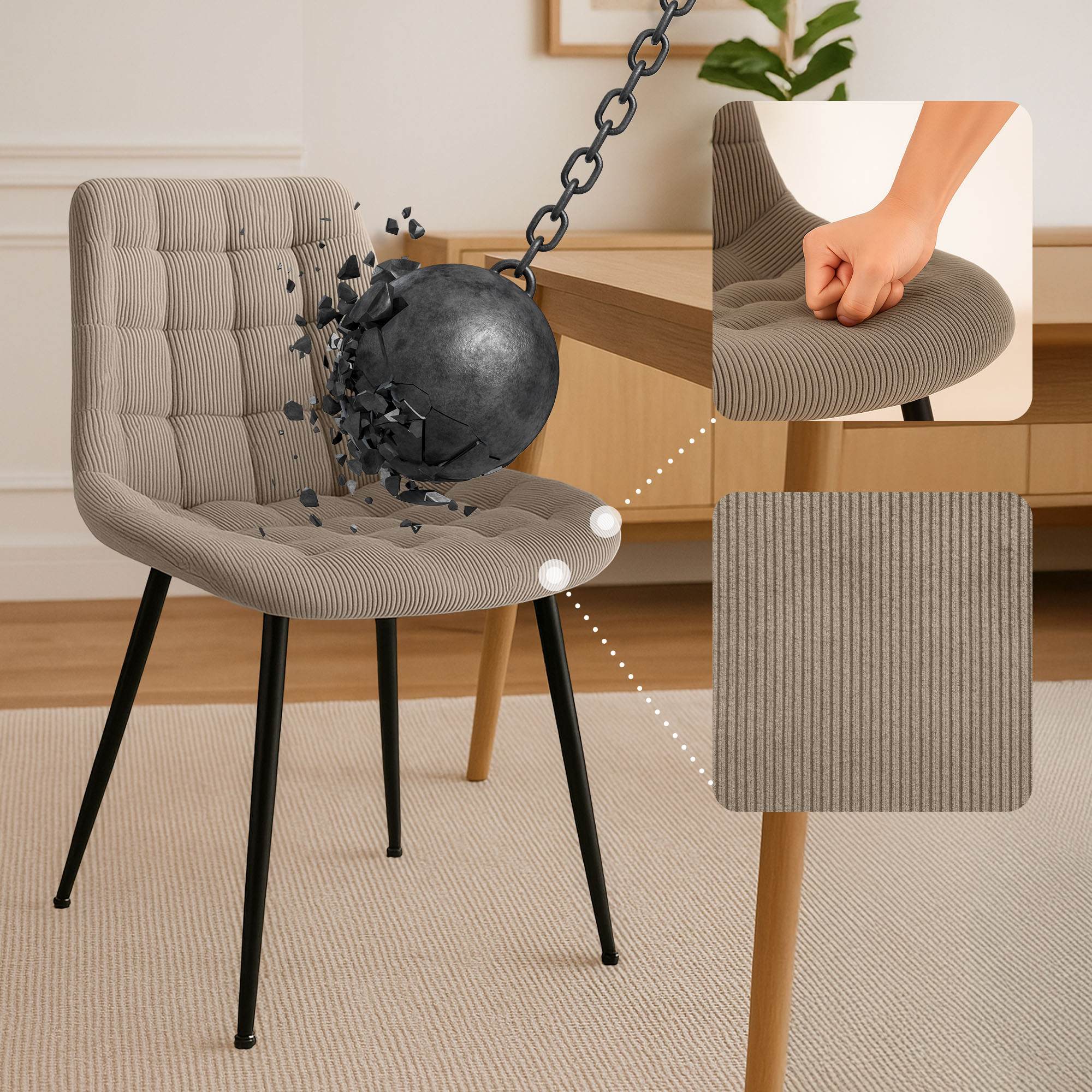 Silla de comedor Sardna Cord
