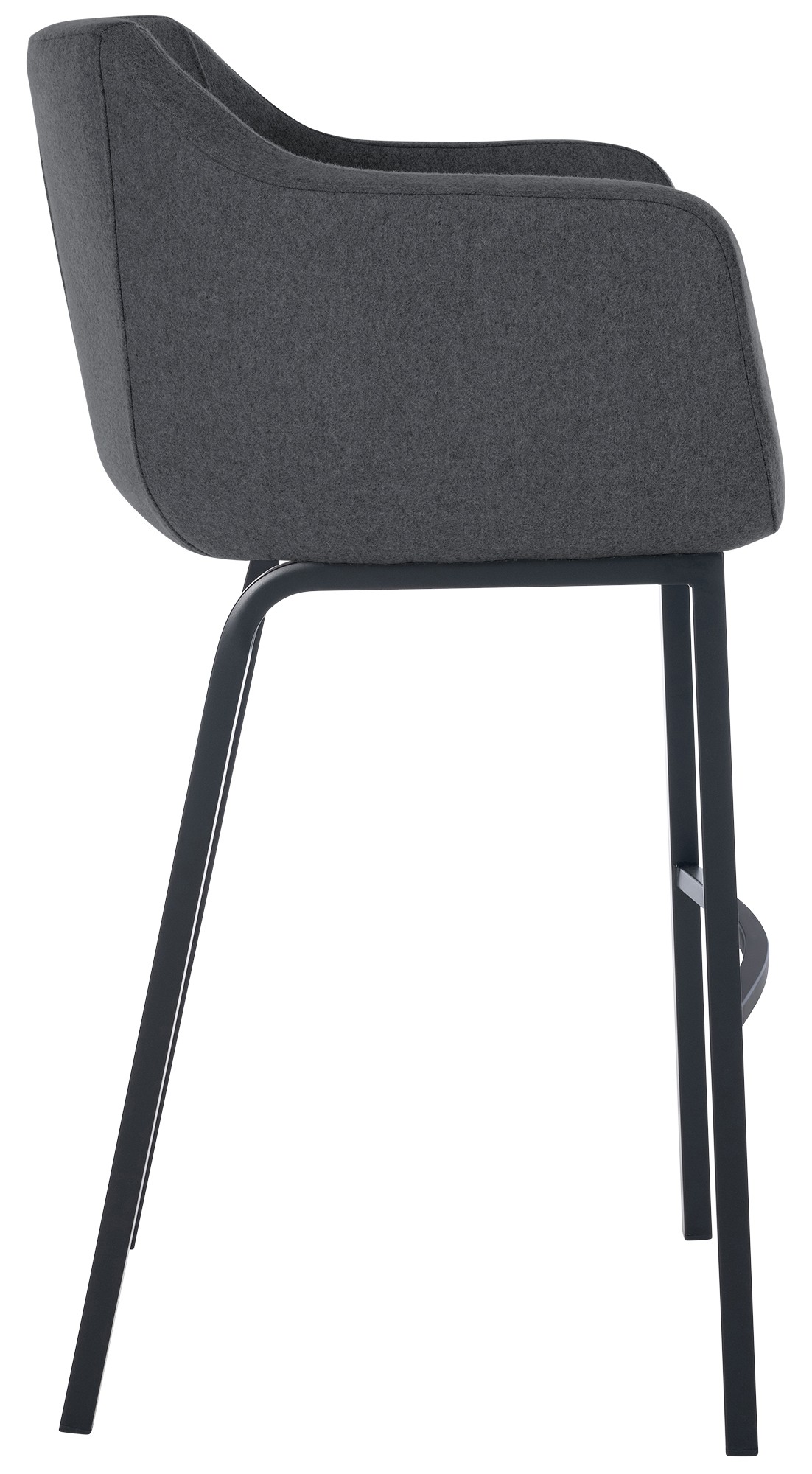 Taburete de bar Monea en fieltro & base de 4 patas