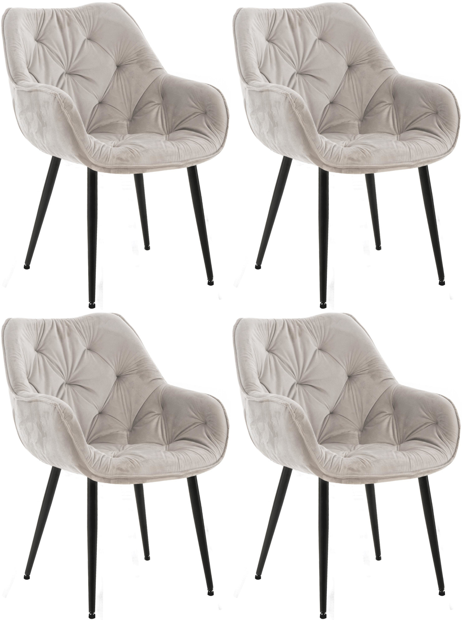 Set de 4 sillas Tanna de salón en terciopelo