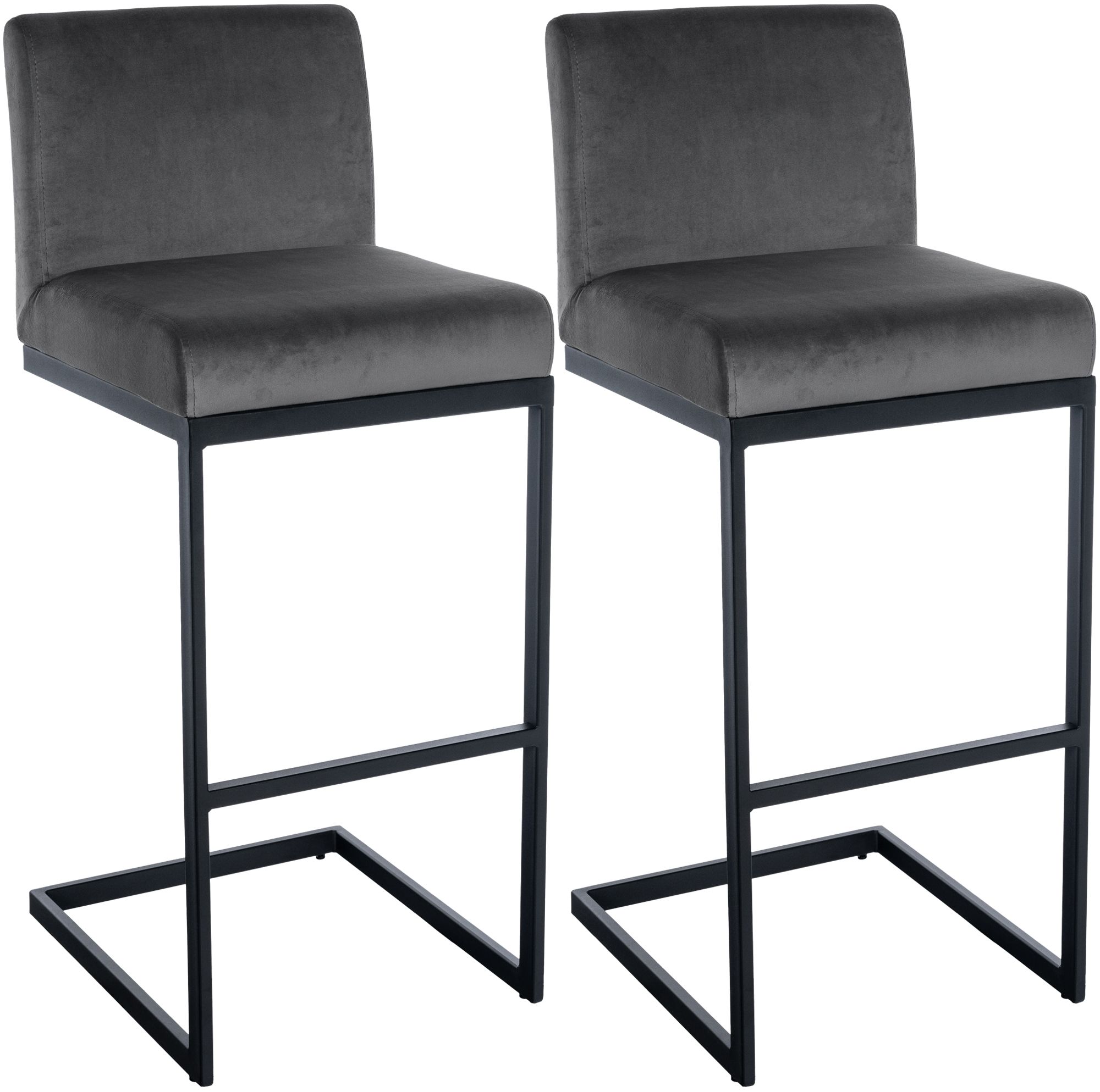 Set de 2 taburetes de bar Hopewell de terciopelo