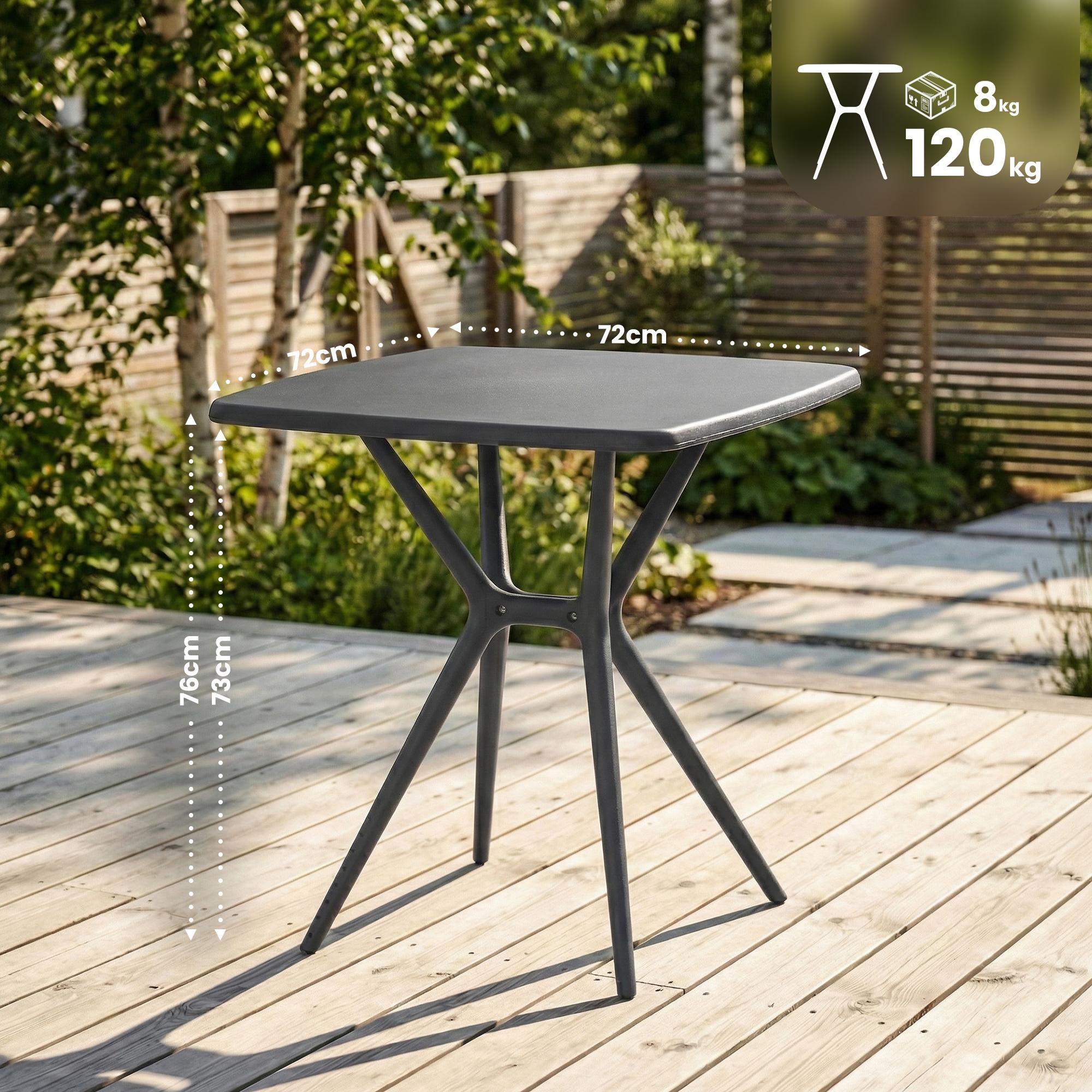 Mesa de jardin Becky cuadrada 72 x 72 cm