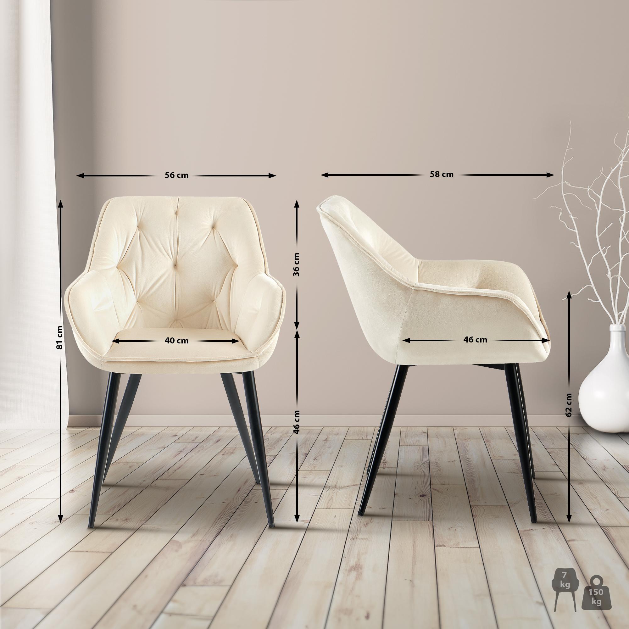 Silla de comedor Cassis con funda de terciopelo