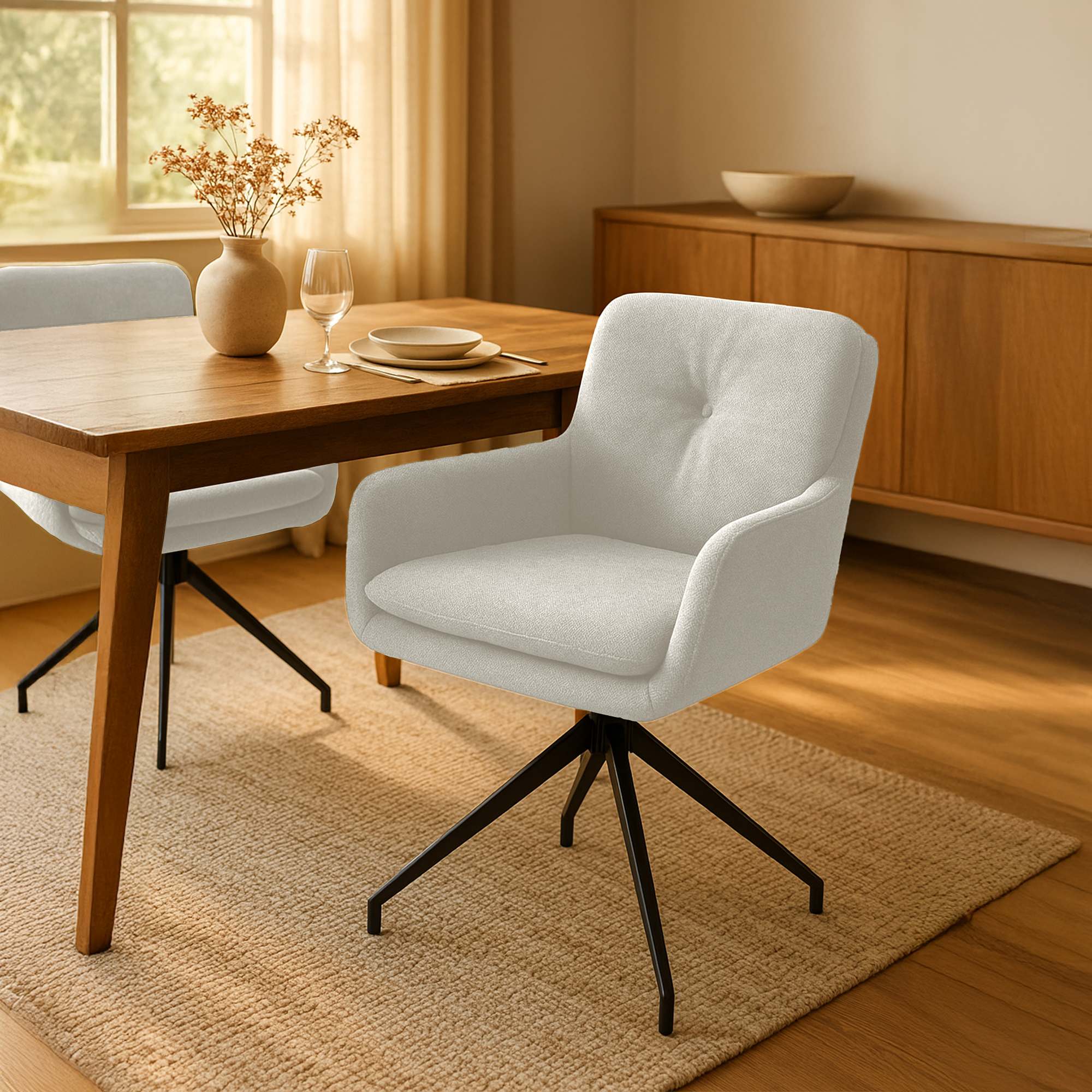 Lote de 2 sillas de comedor tela Pickett