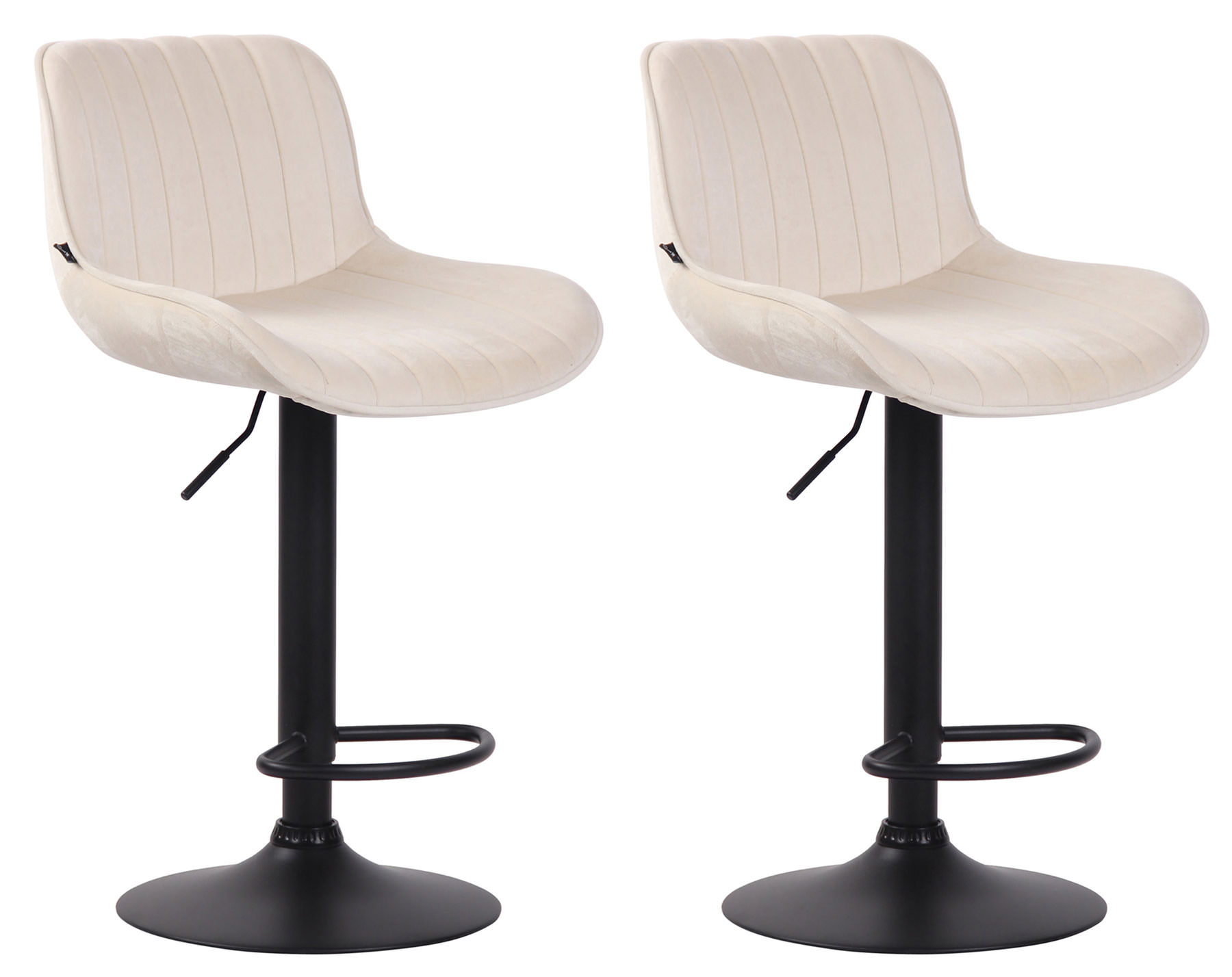 Set de 2 taburetes de bar Lentini en terciopelo