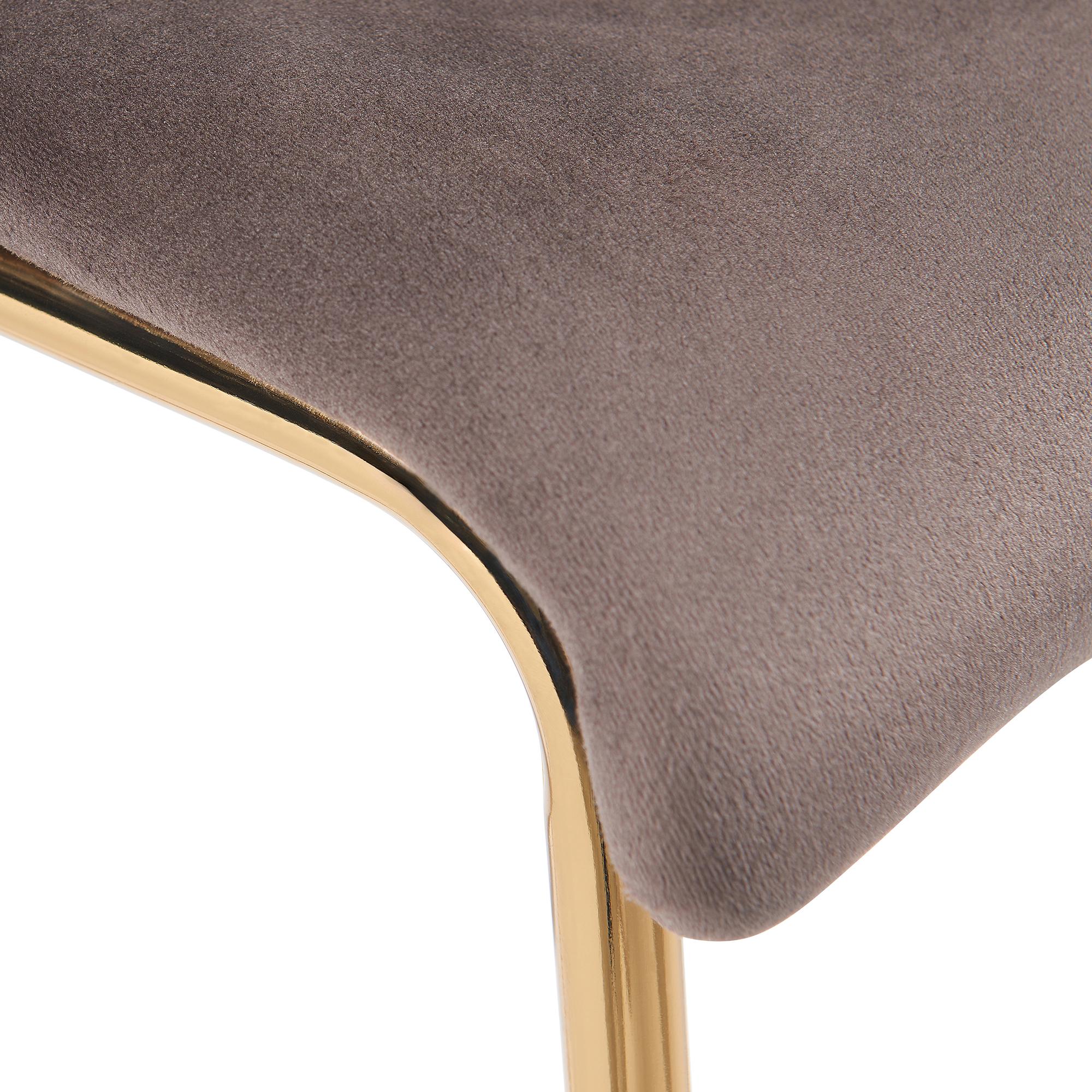 Taburete de bar Hoover terciopelo marco de cuatro patas oro