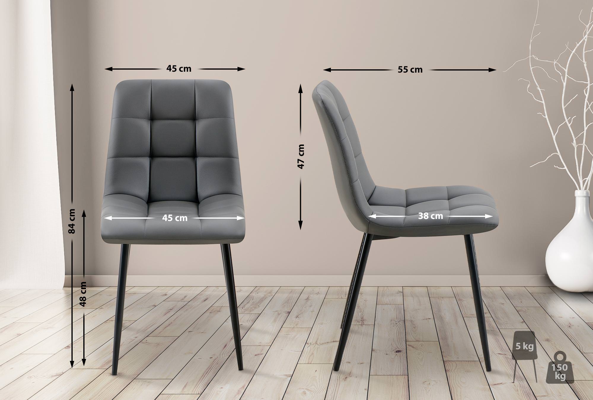Set de 4 sillas de comedor Antibes en polipiel