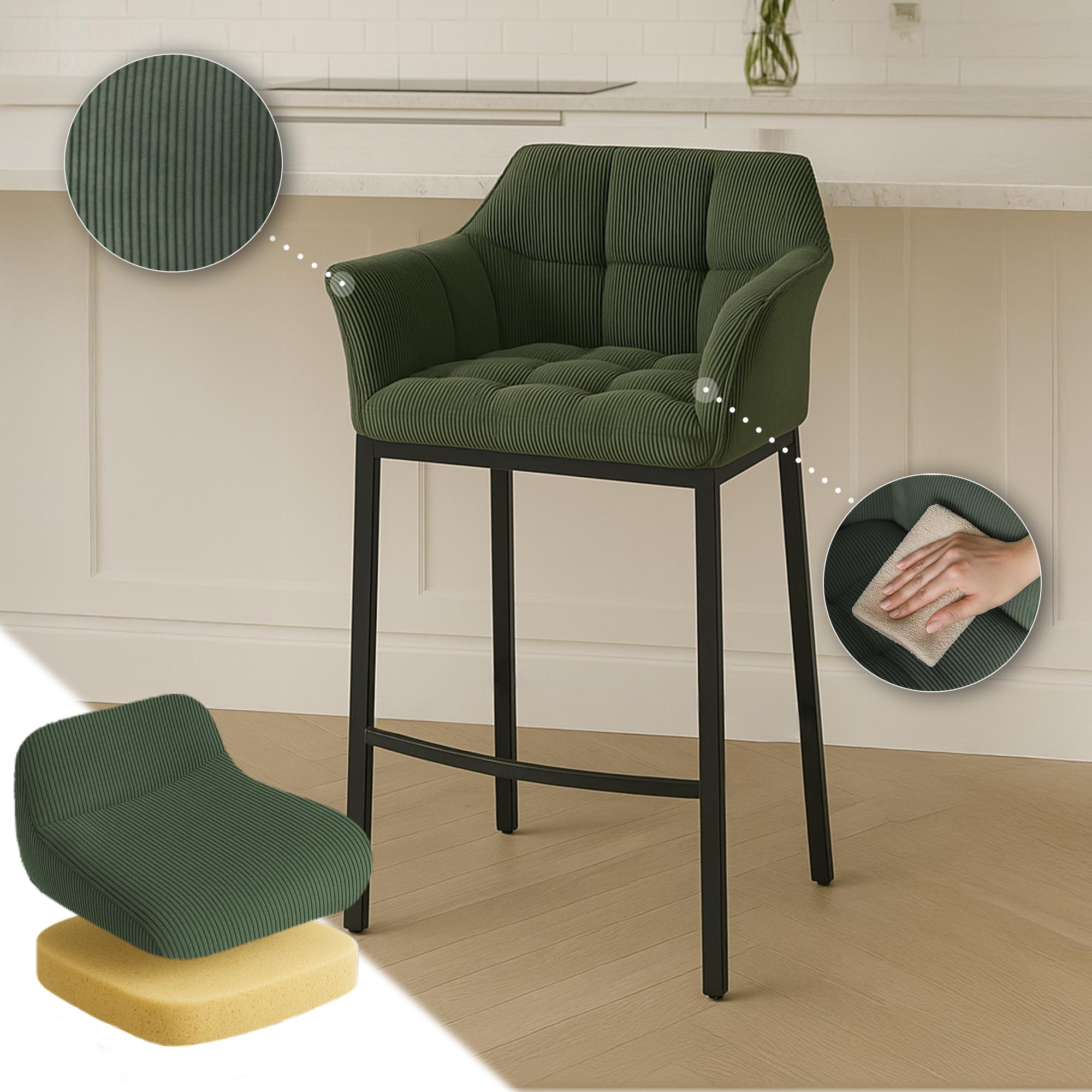 Taburete de bar Damaso Cord con base de cuatro patas