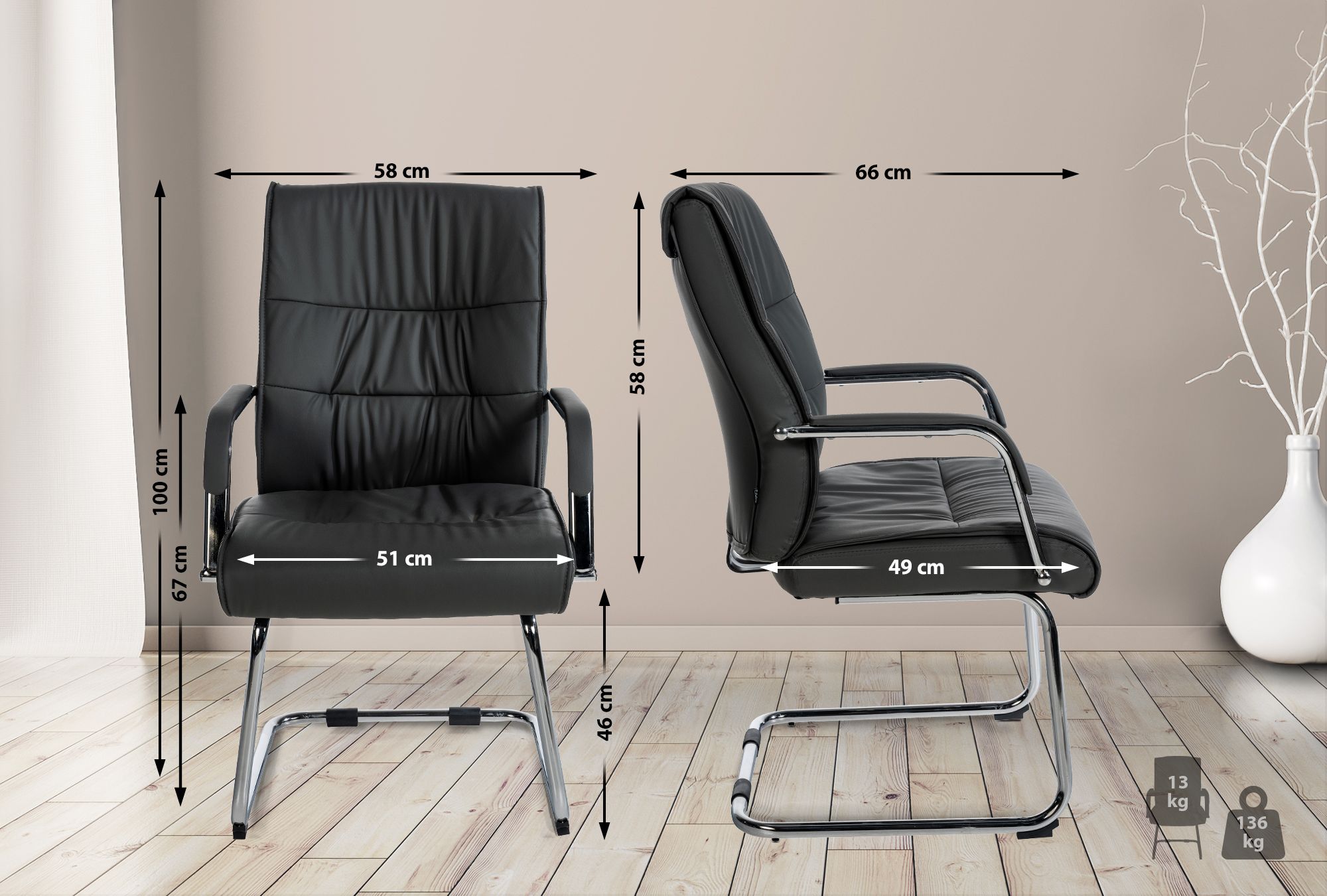 Silla Estilo Cantilever Sievert