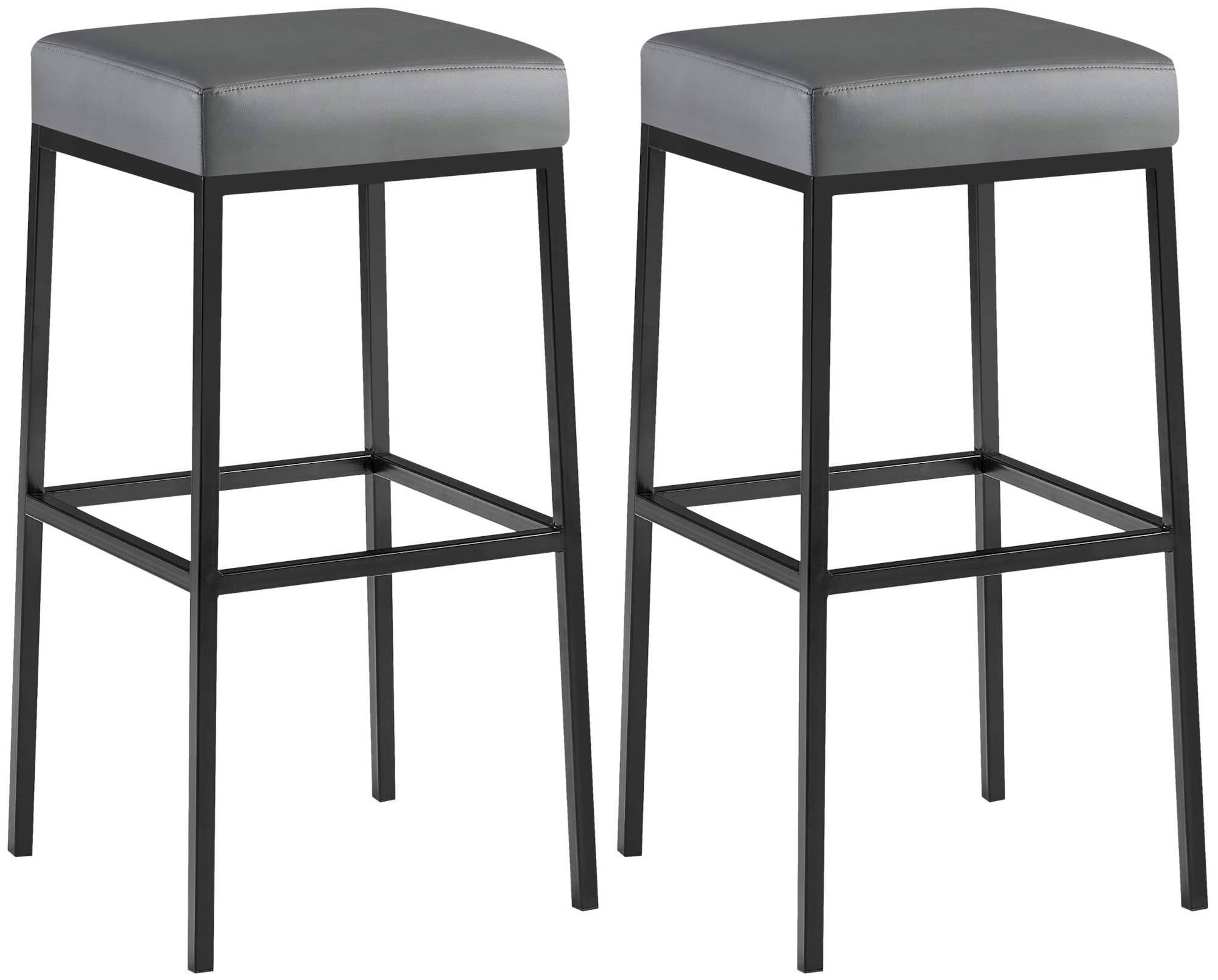 Juego de 2 taburetes de bar Montreal con funda de cuero sintético