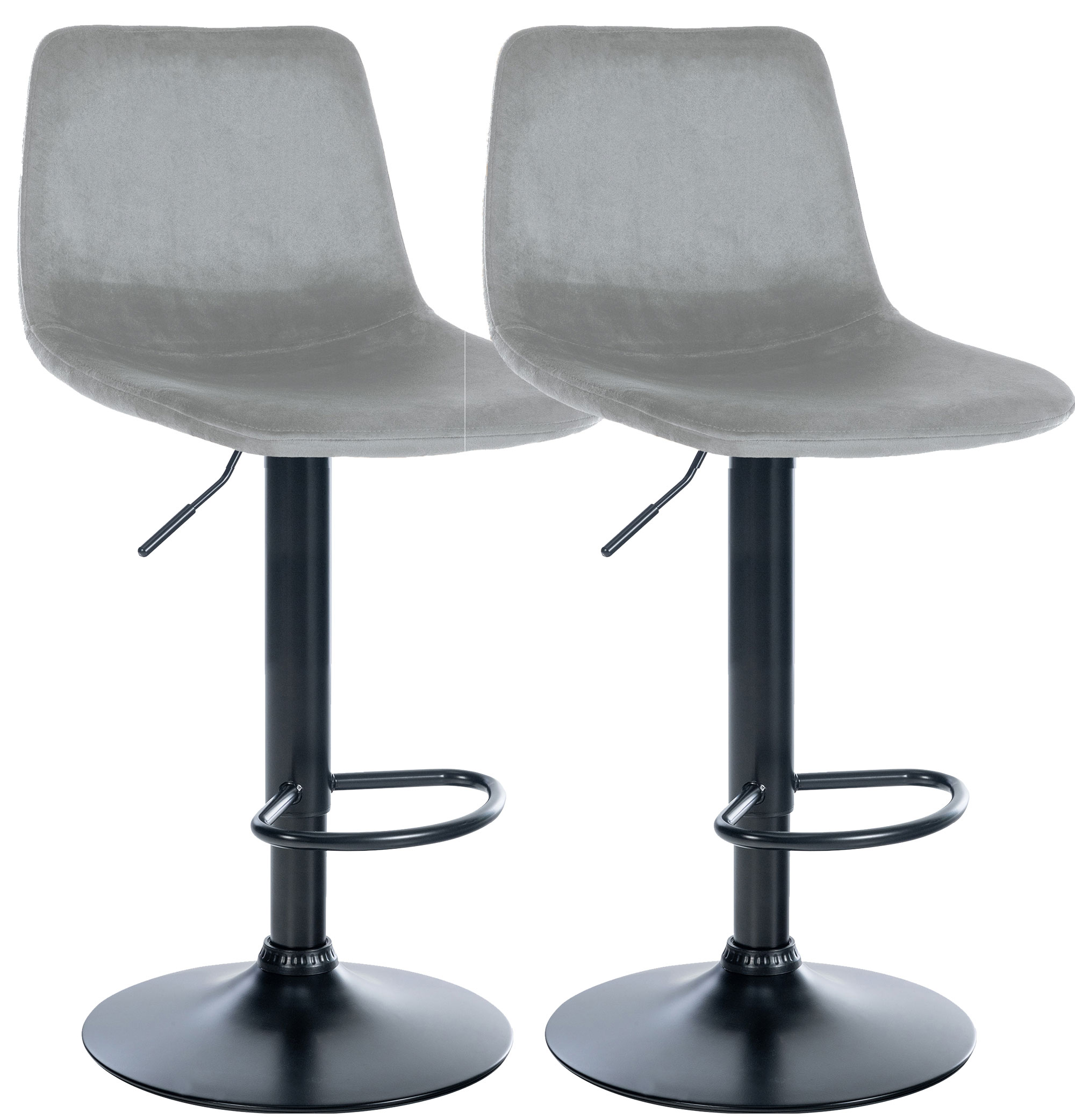 Set de 2 taburetes de bar Divo en terciopelo