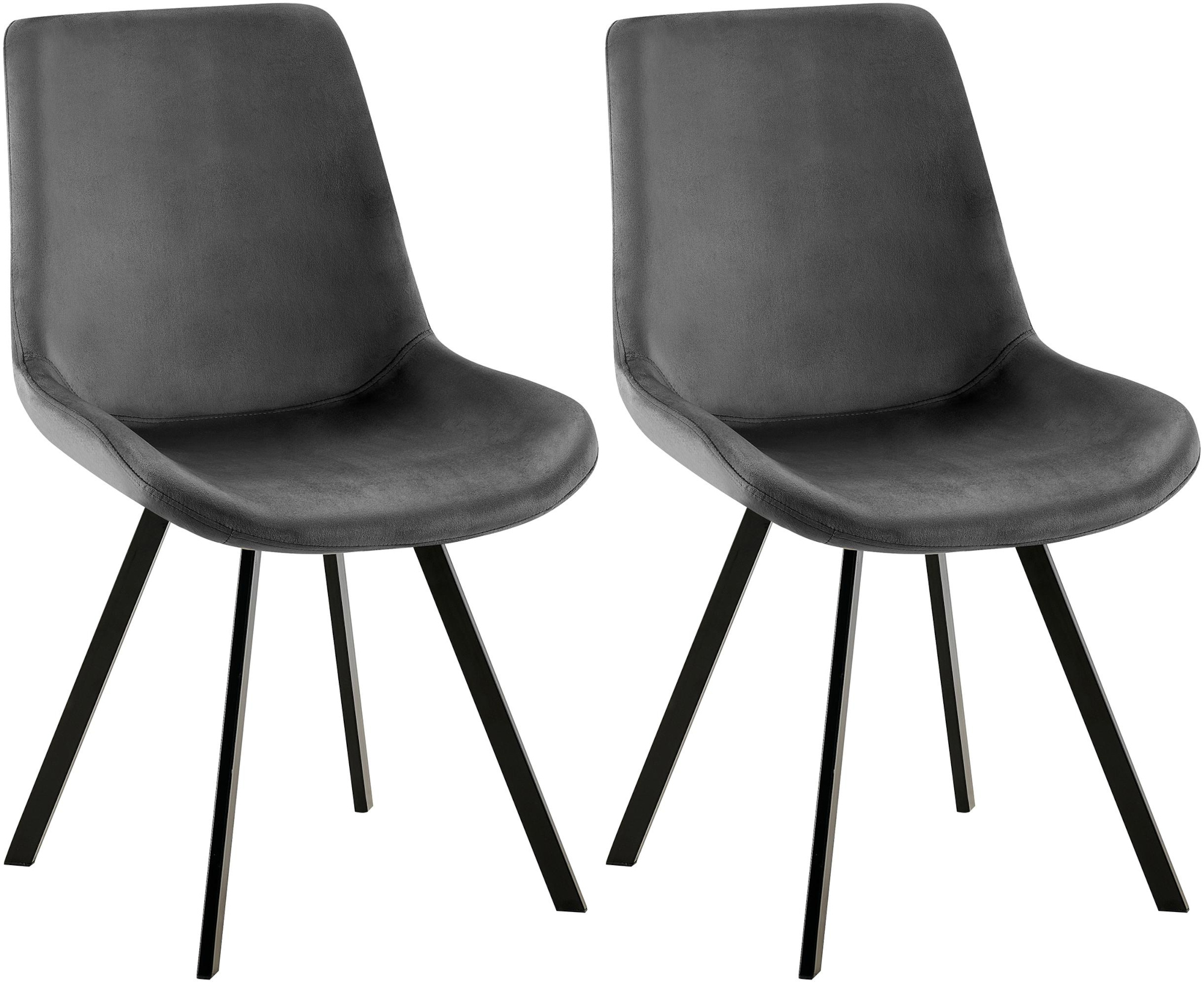 Lote de 2 sillas de comedor Lewes terciopelo