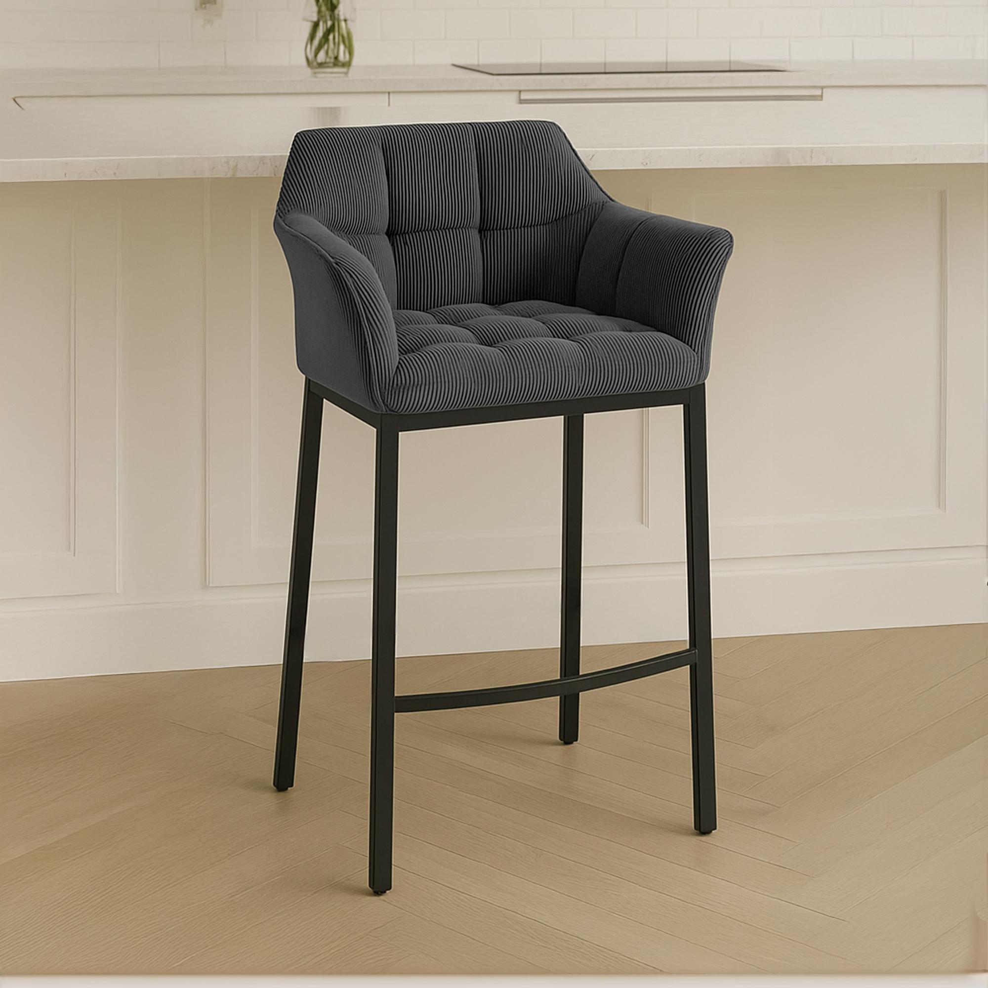 Taburete de bar Damaso Cord con base de cuatro patas