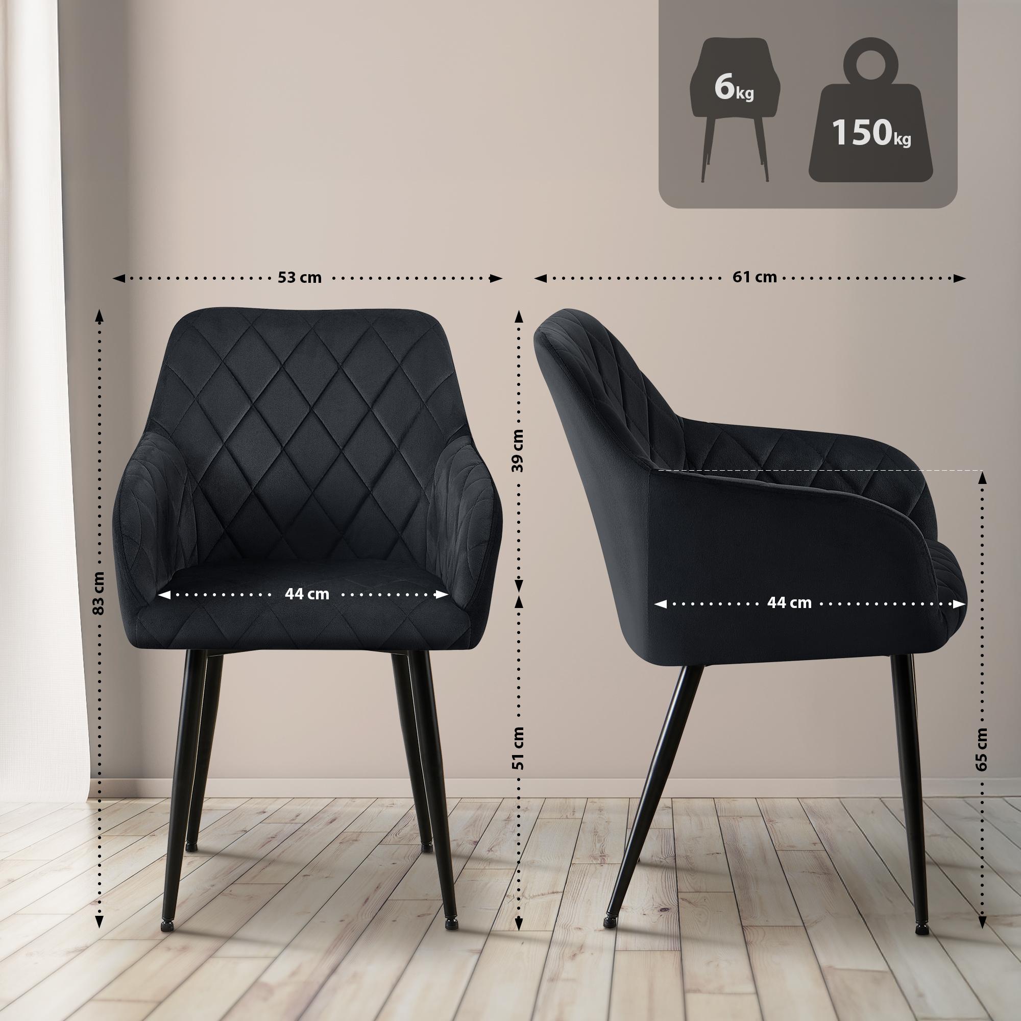 Silla de comedor Monett terciopelo