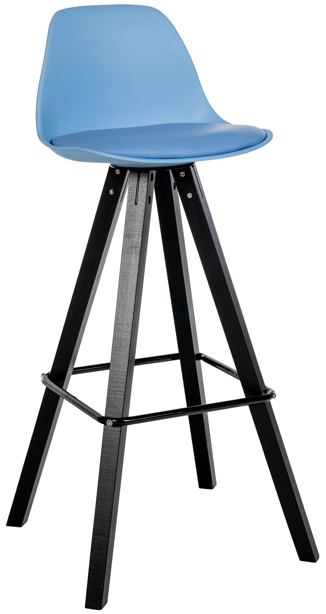 Taburete de bar Corbin de polipiel con base de 4 patas cuadradas