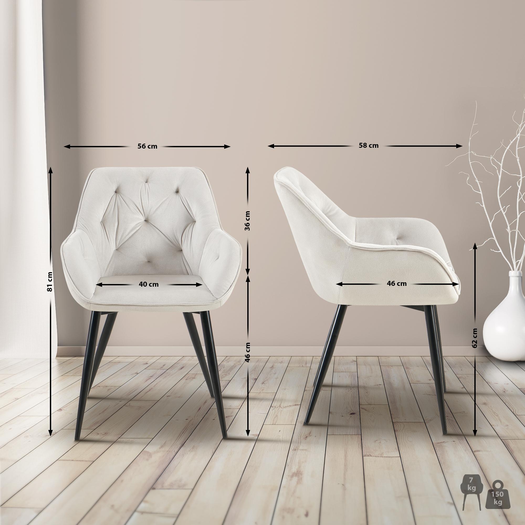 Silla de comedor Cassis con funda de terciopelo