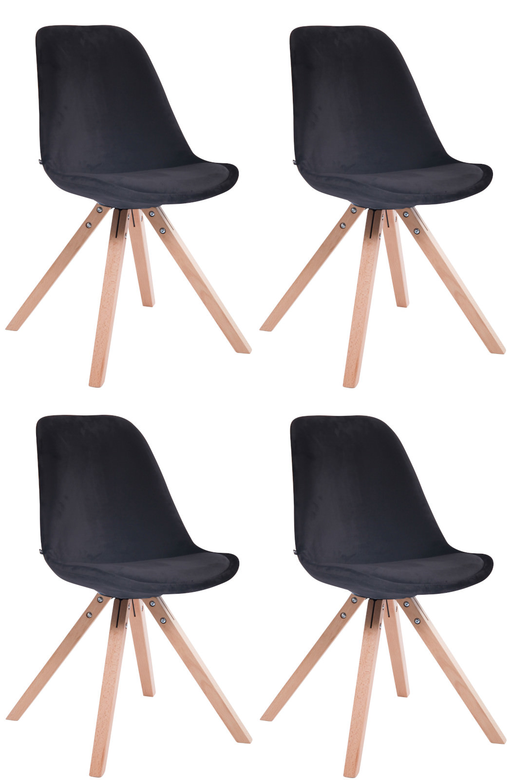 Set de 4 sillas Toulouse Square en terciopelo