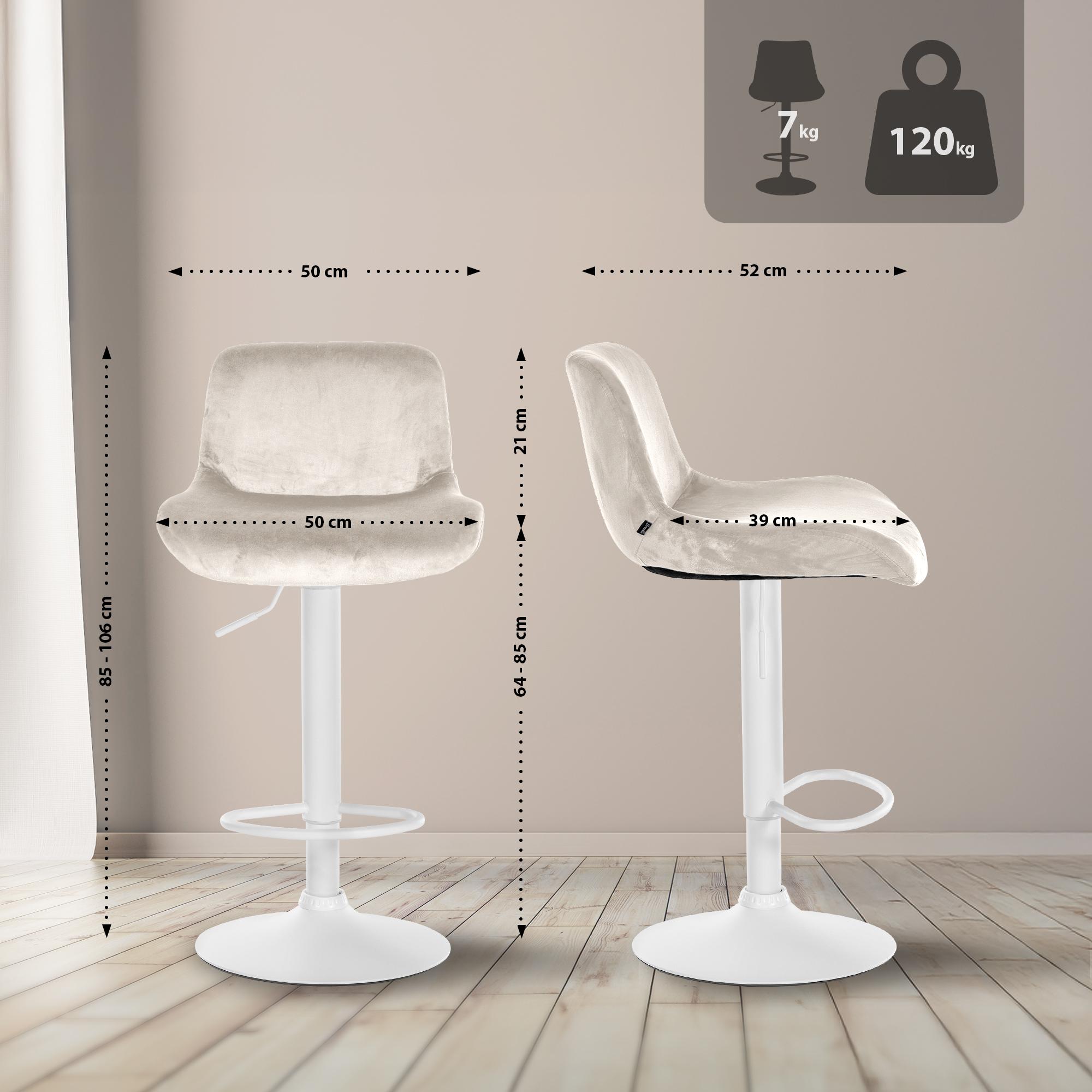 Lote de 2 taburetes de bar Solon Blanco