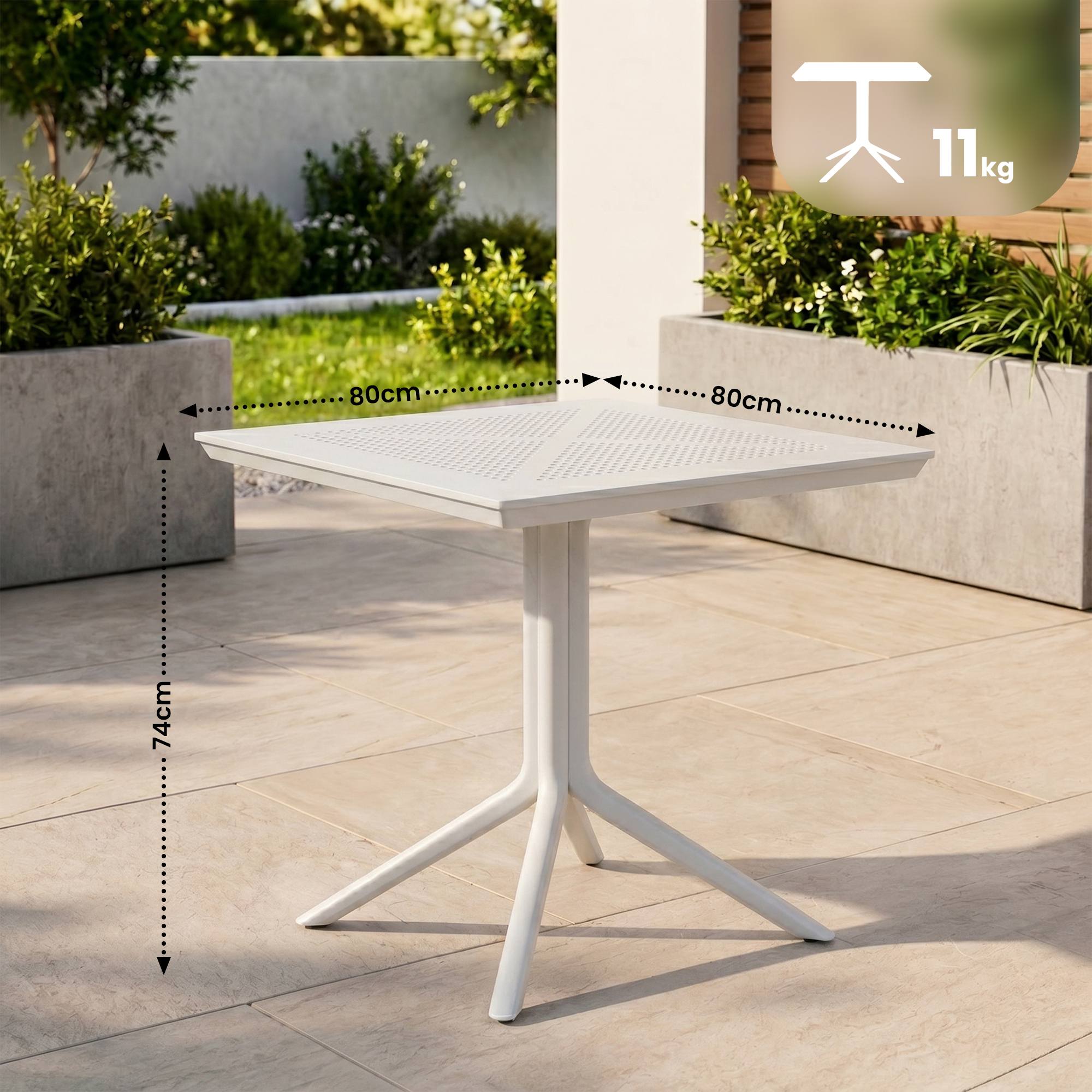 Mesa Lenval 80x80 cm robusta y moderna, perfecta para comedor o cocina