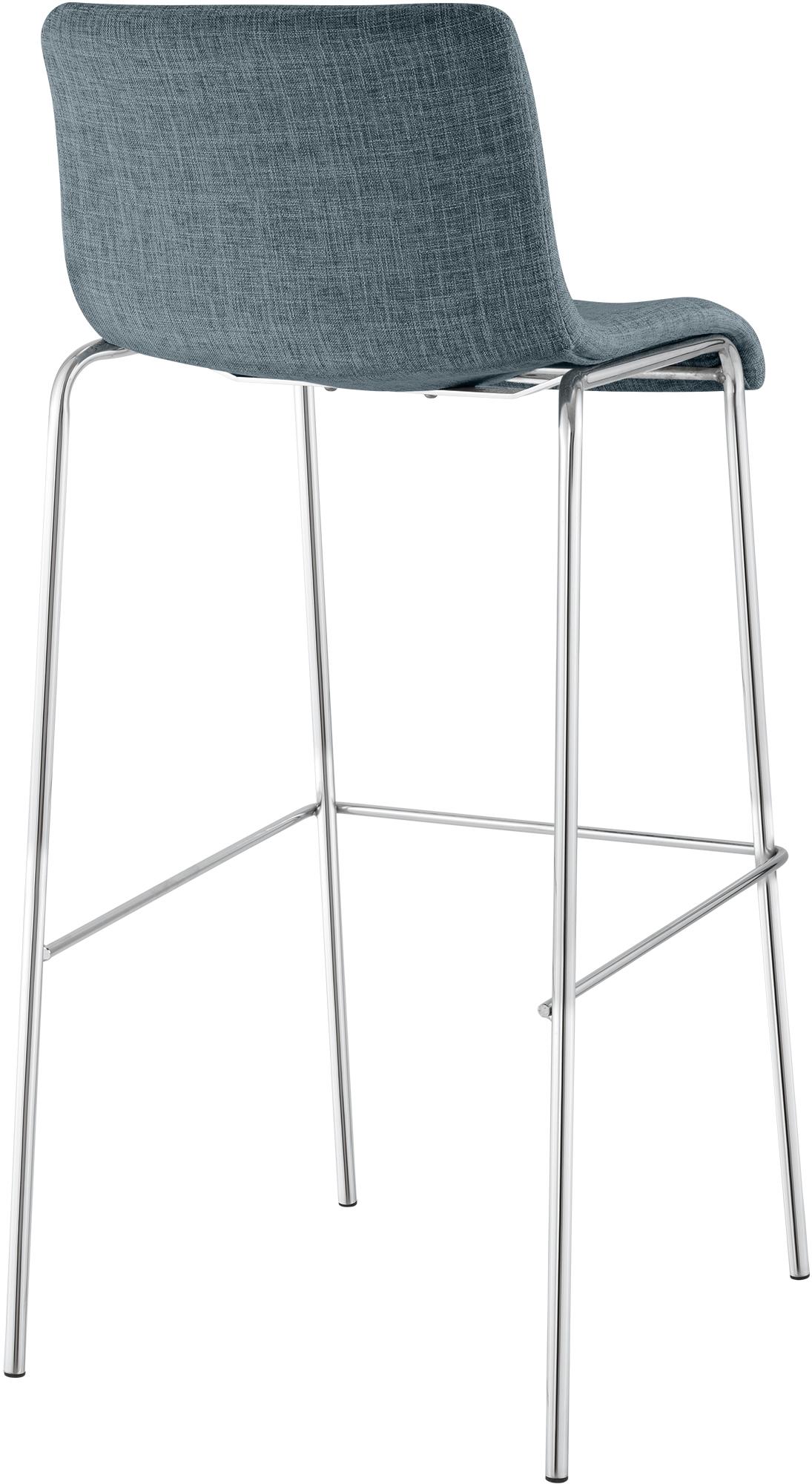 Juego de 2 taburetes de bar Hover, tela, base de cuatro patas