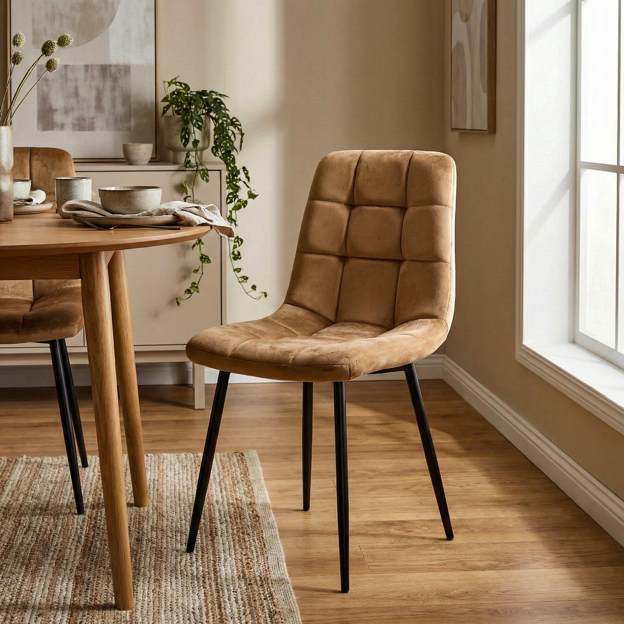 Silla de comedor Antibes tapizada en terciopelo