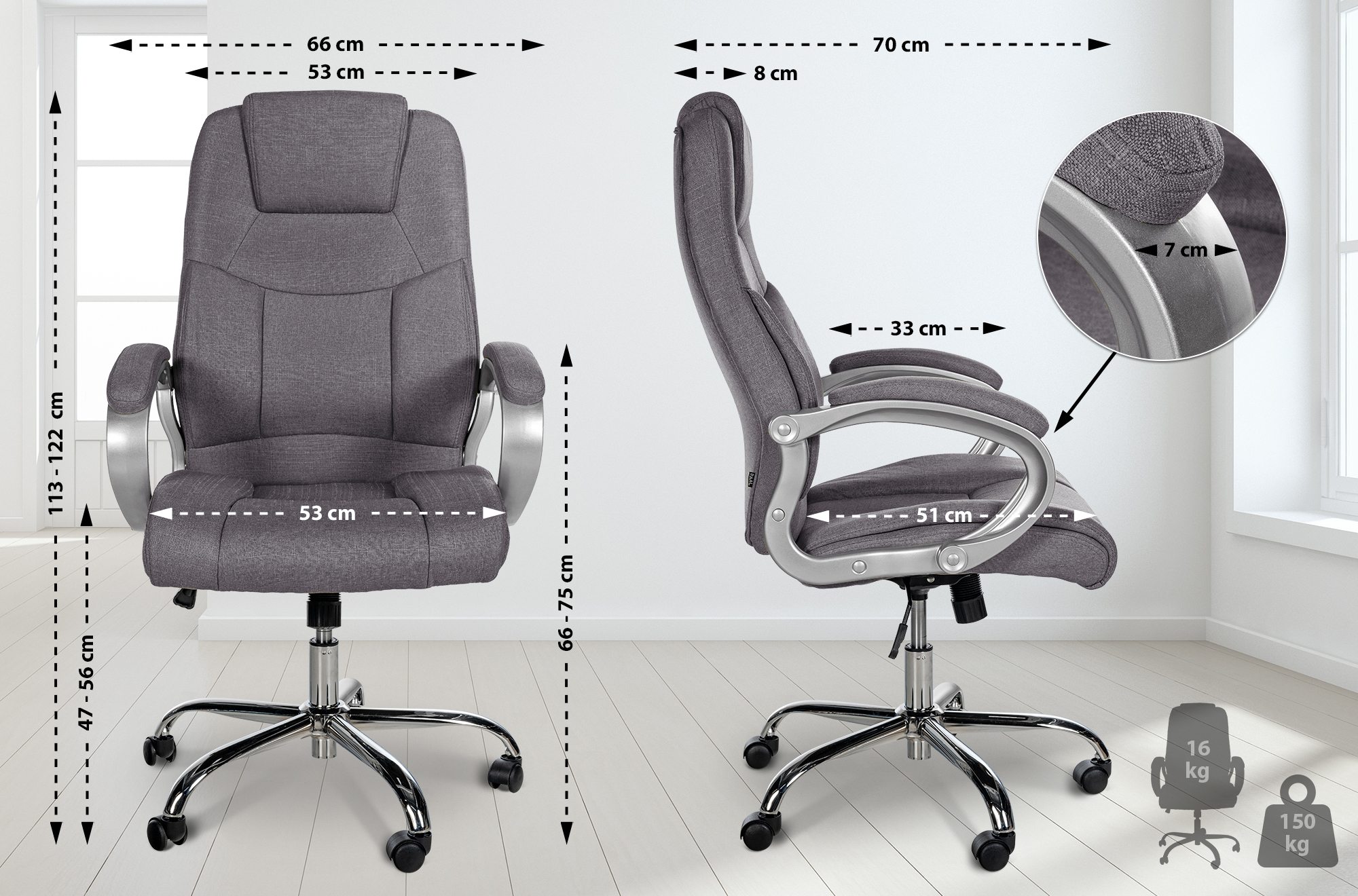 Silla de oficina Apoll XL tela