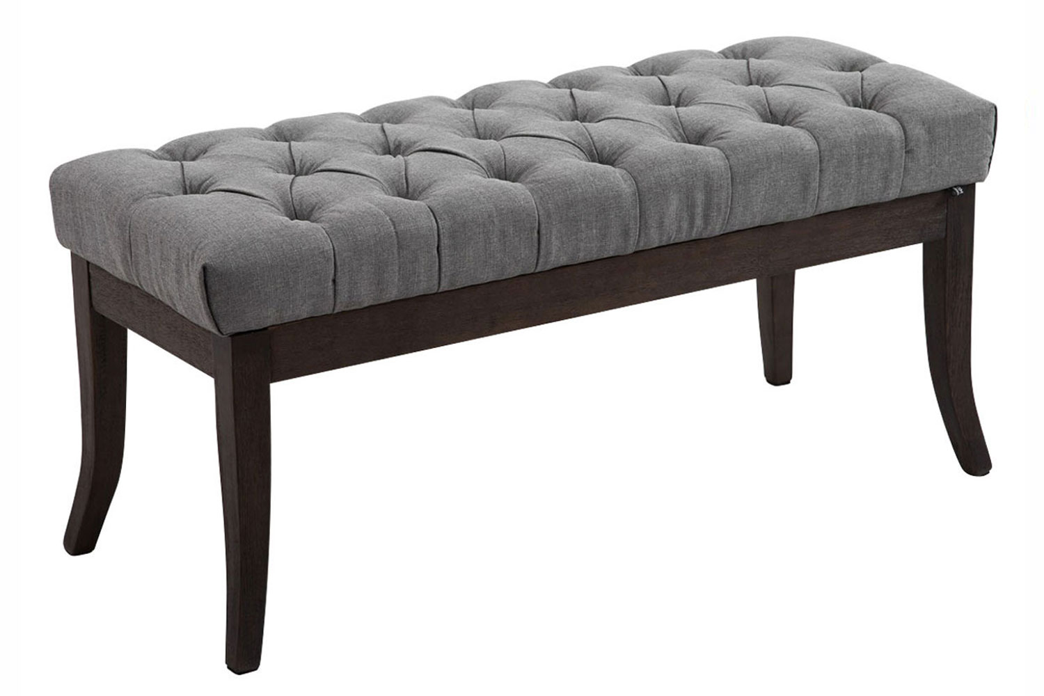 Taburete Recibidor Ramses En Tela & Madera Oscura