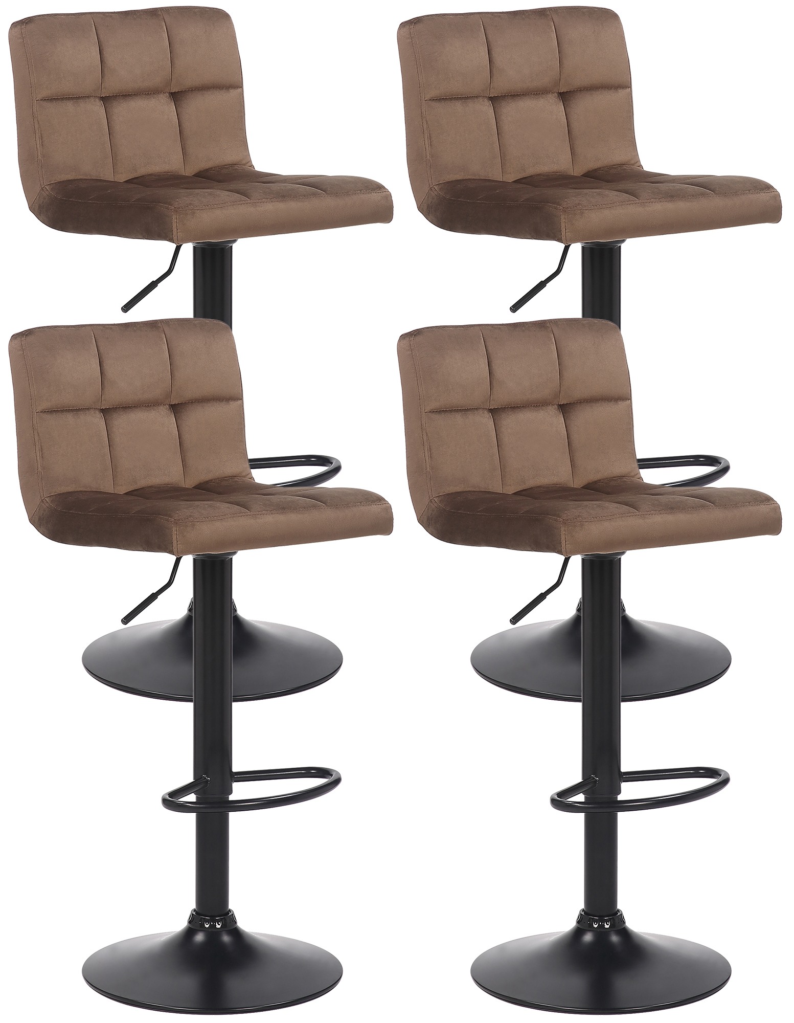 Set de 4 Taburetes de bar Feni en terciopelo