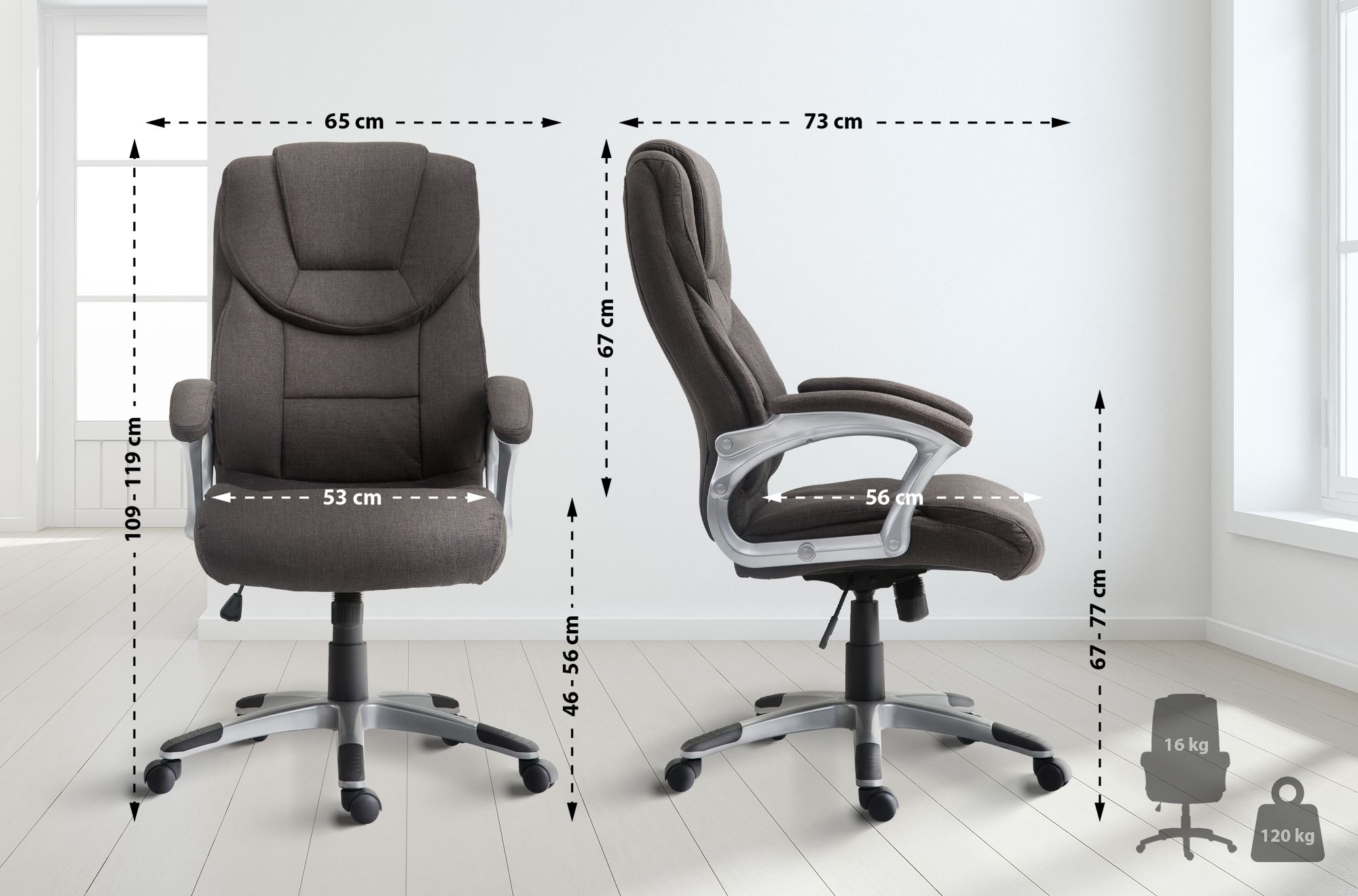 Silla de Oficina Texas en Tela