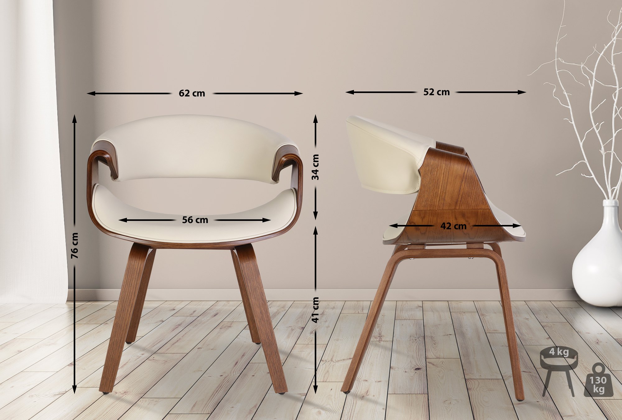 Set de 2 Sillas de comedor Foley