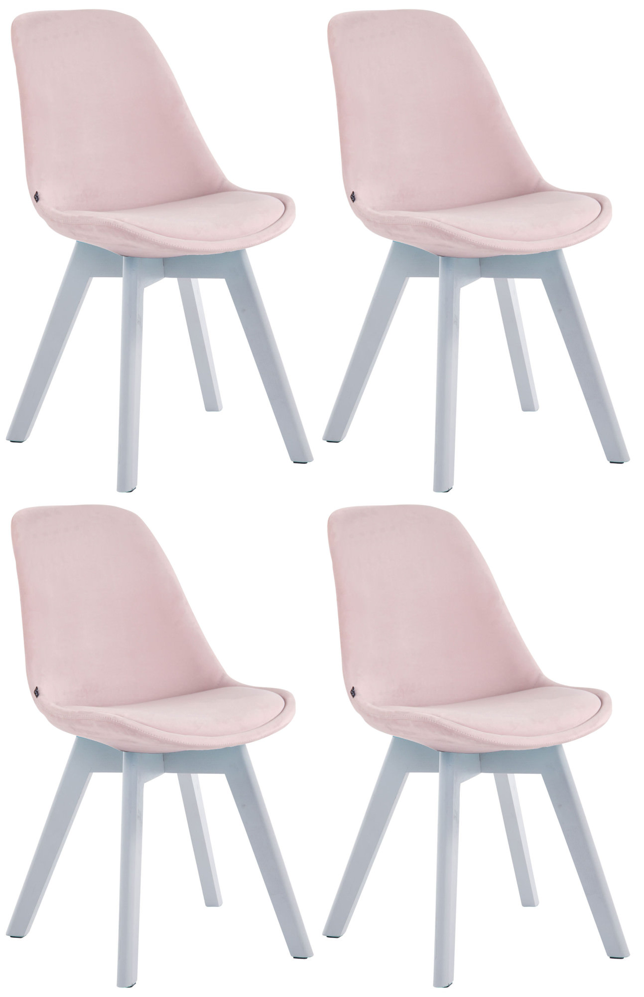 Set de 4 sillas de comedor Borneo tapizadas en terciopelo