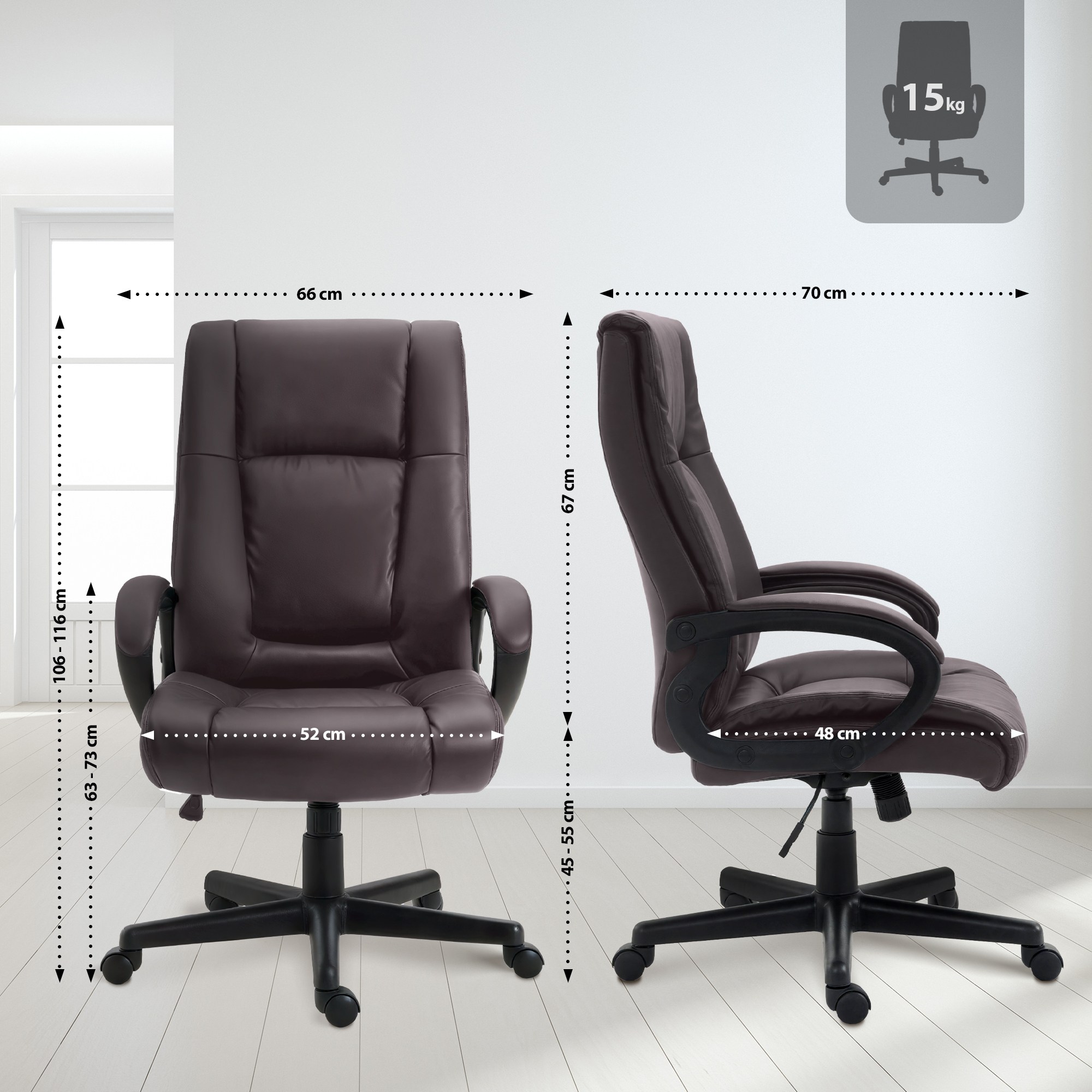 Silla de oficina XL Sparta imitación cuero